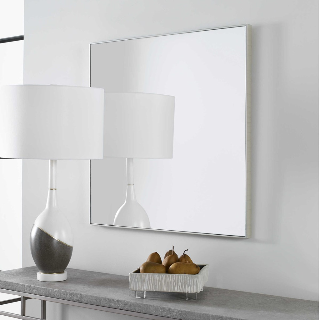 modern simple clean square 28 inch uttermost alexo wall mirror