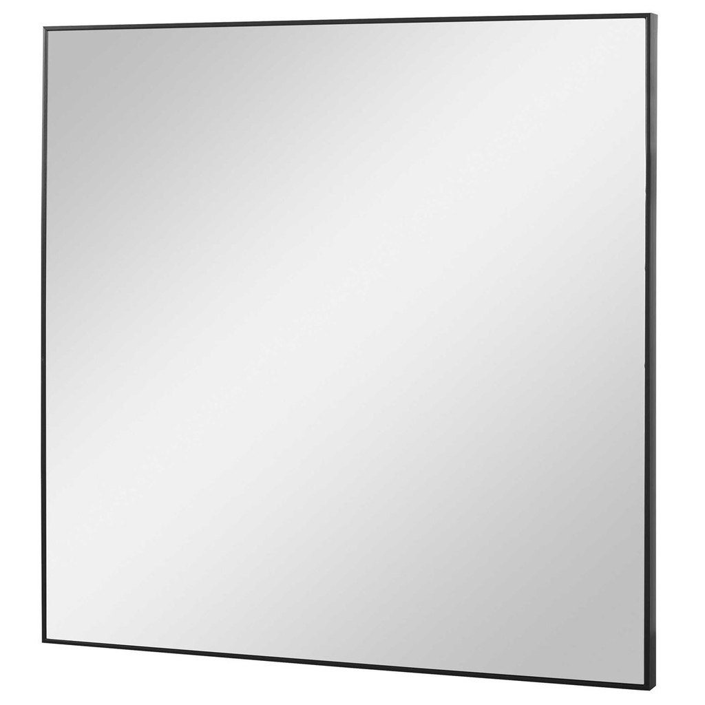 uttermost alexo black square modern simple edge frame wall mirror