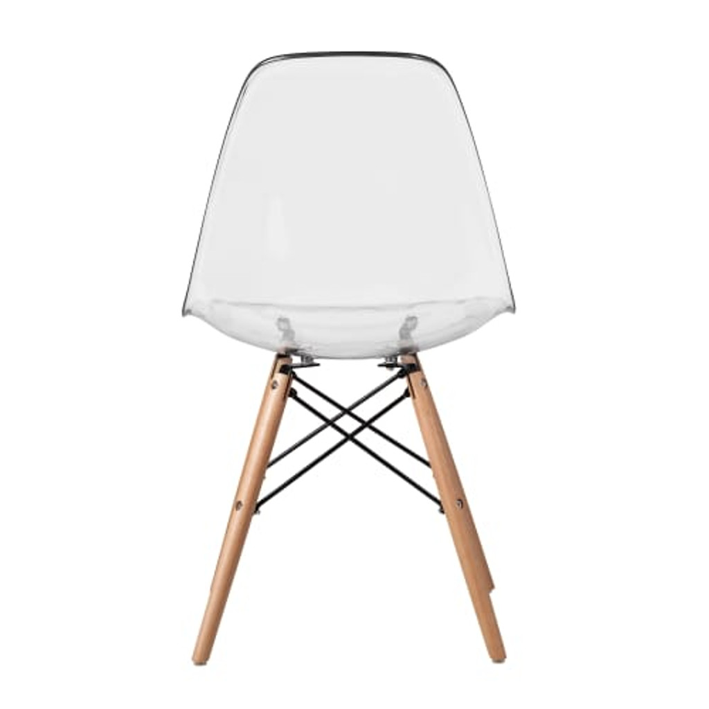 molded clear acrylic khazana eames replica wood eiffel leg lucite chair