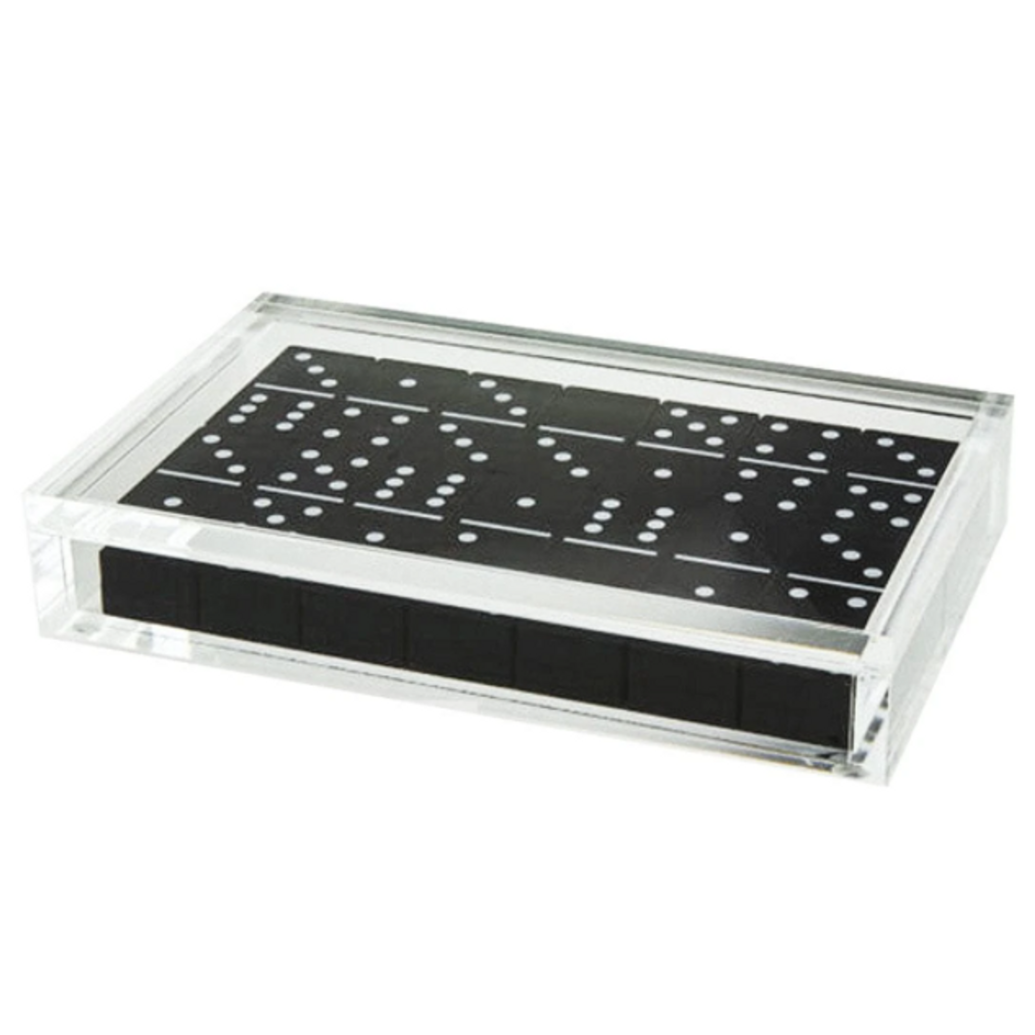 tizo design clear acrylic modern lucite acrylic black domino set game gift