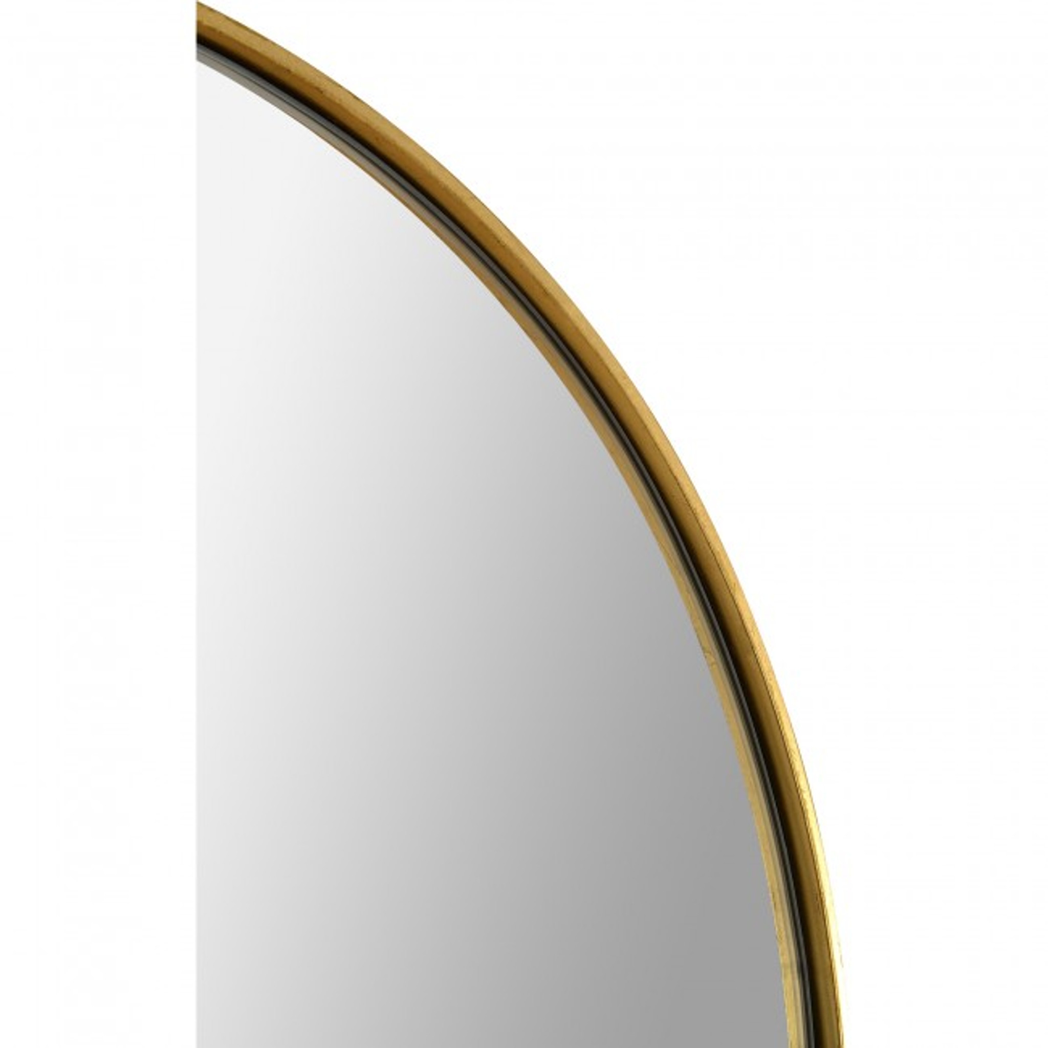 renwil marius gold leaf brass metal tall oval racetrack shape wall mirror 60