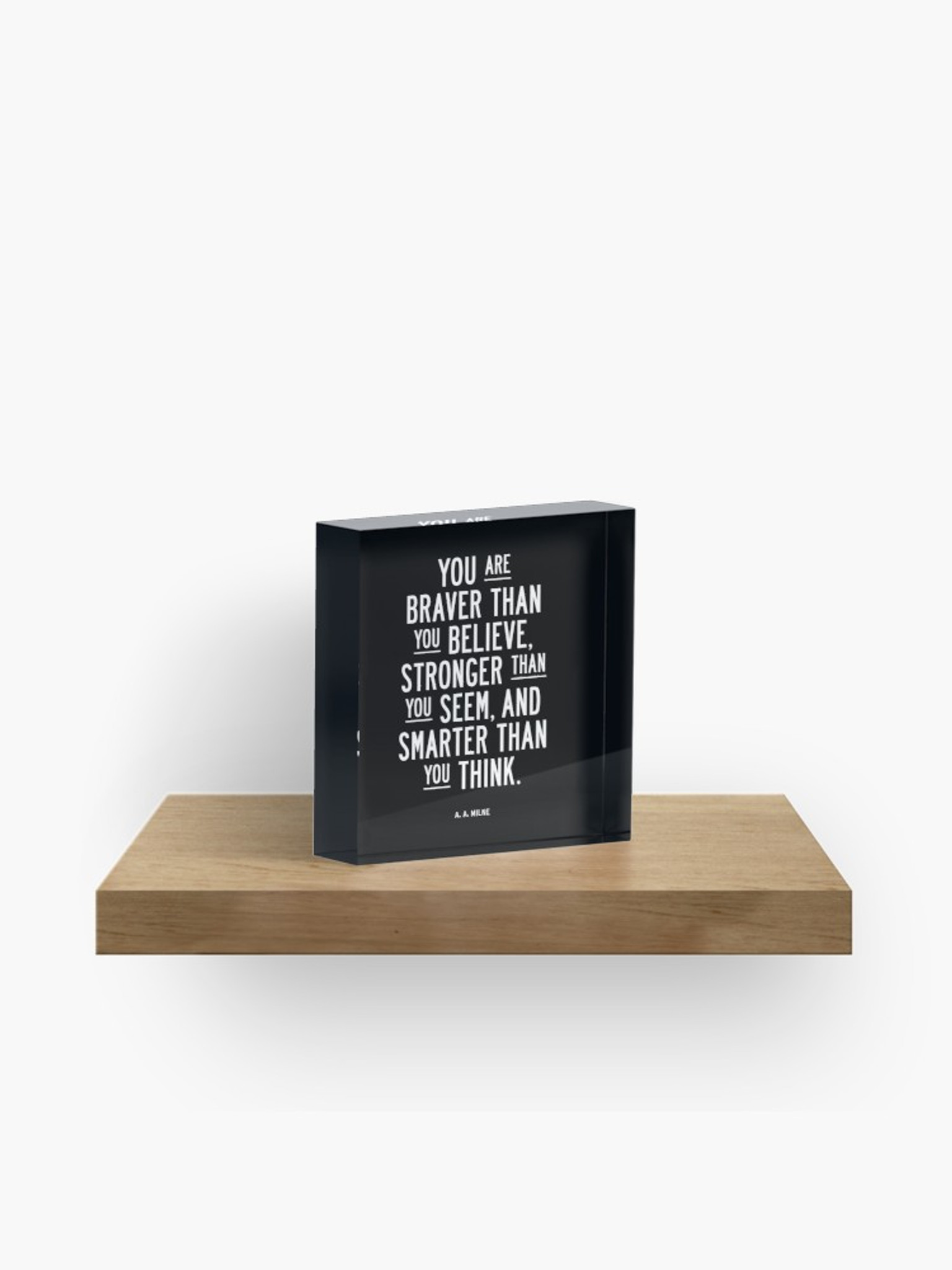 Acrylic Block Square Motivational Wall Art black and white teen wall décor art modern