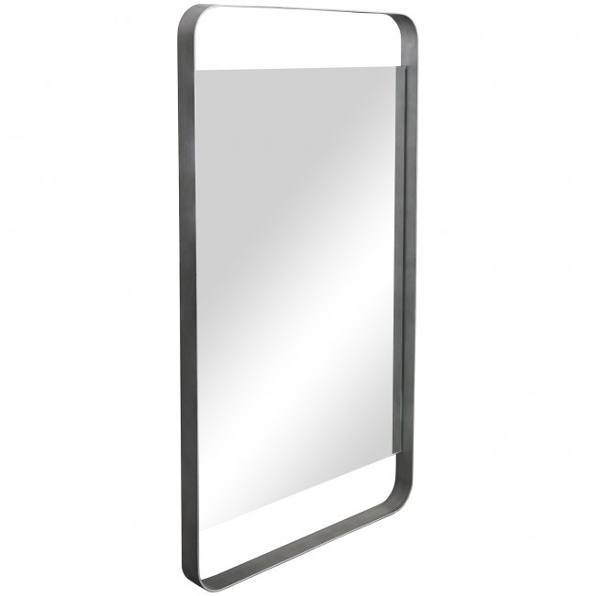 renwil tiffey modern charcoal metal rectangular wall mirror