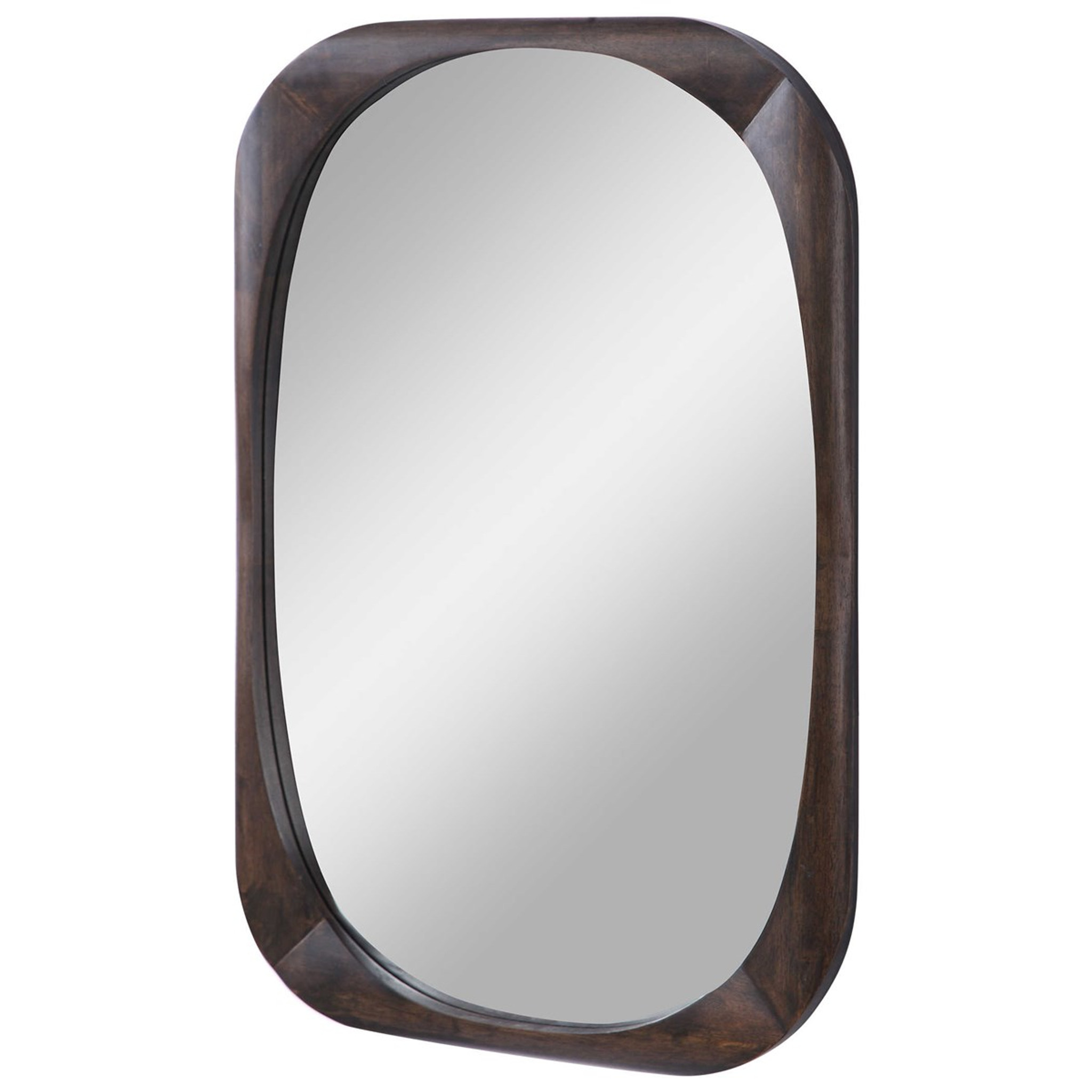 Uttermost 09552 Sheldon Mid-Century Mirror dark walnut stain wood