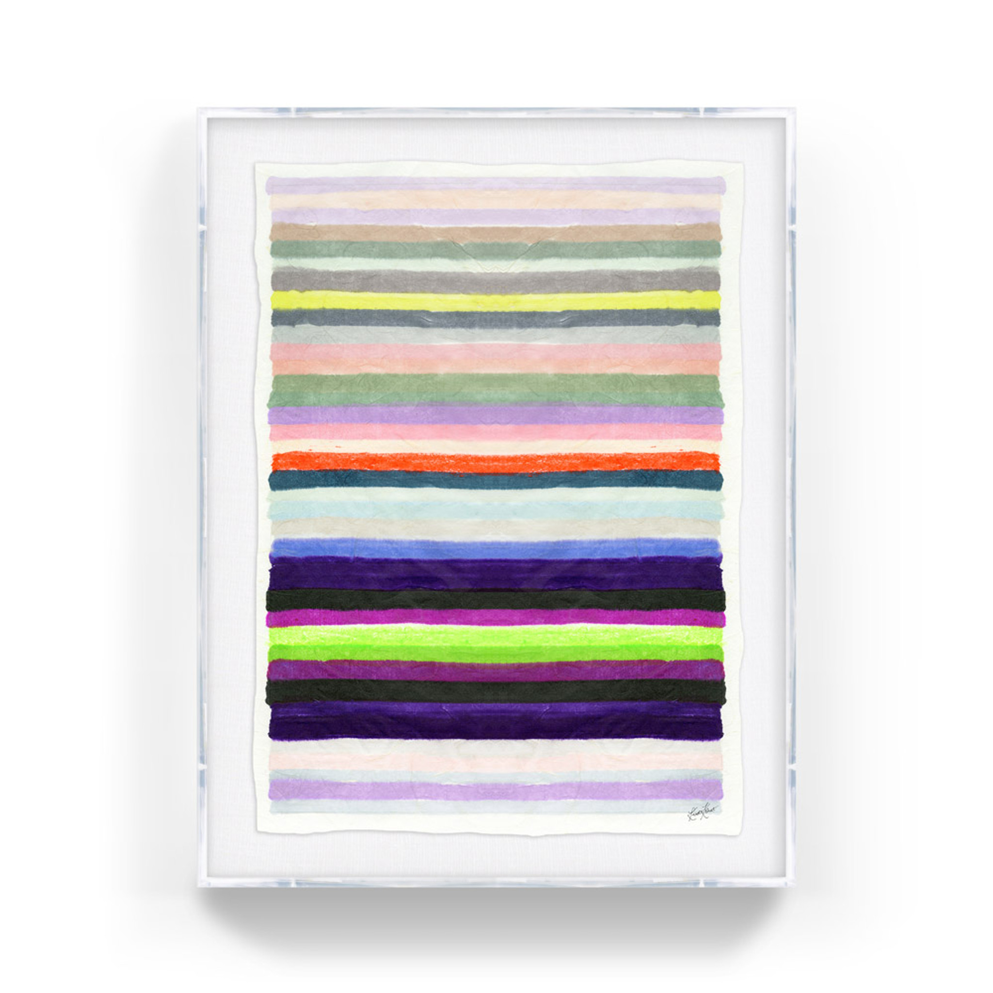 chromatic_harmony1_lucite shadow box frame modern abstract stripe colors art print