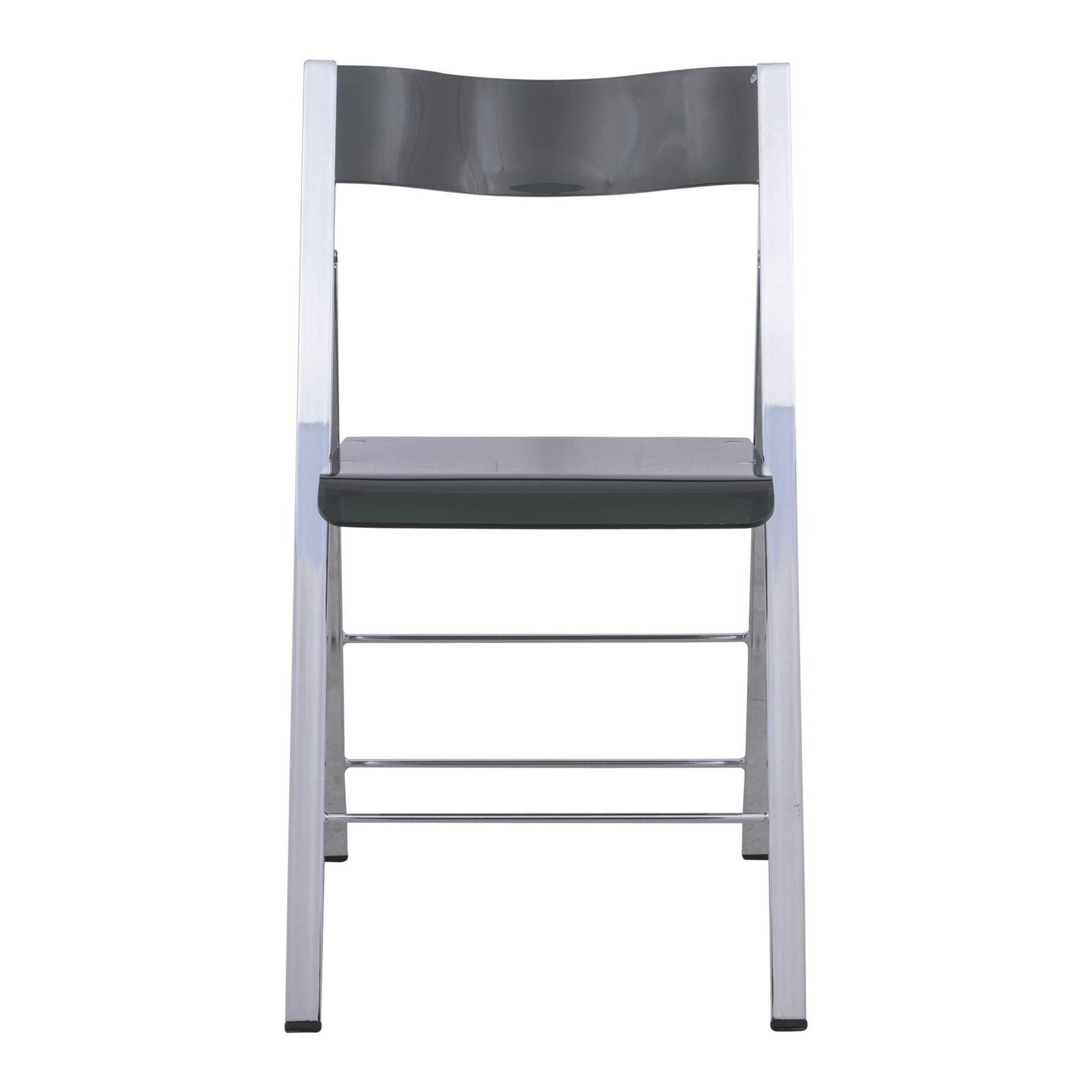 leisuremod menno modern acrylic lucite folding game chair metal frame black chrome frame
