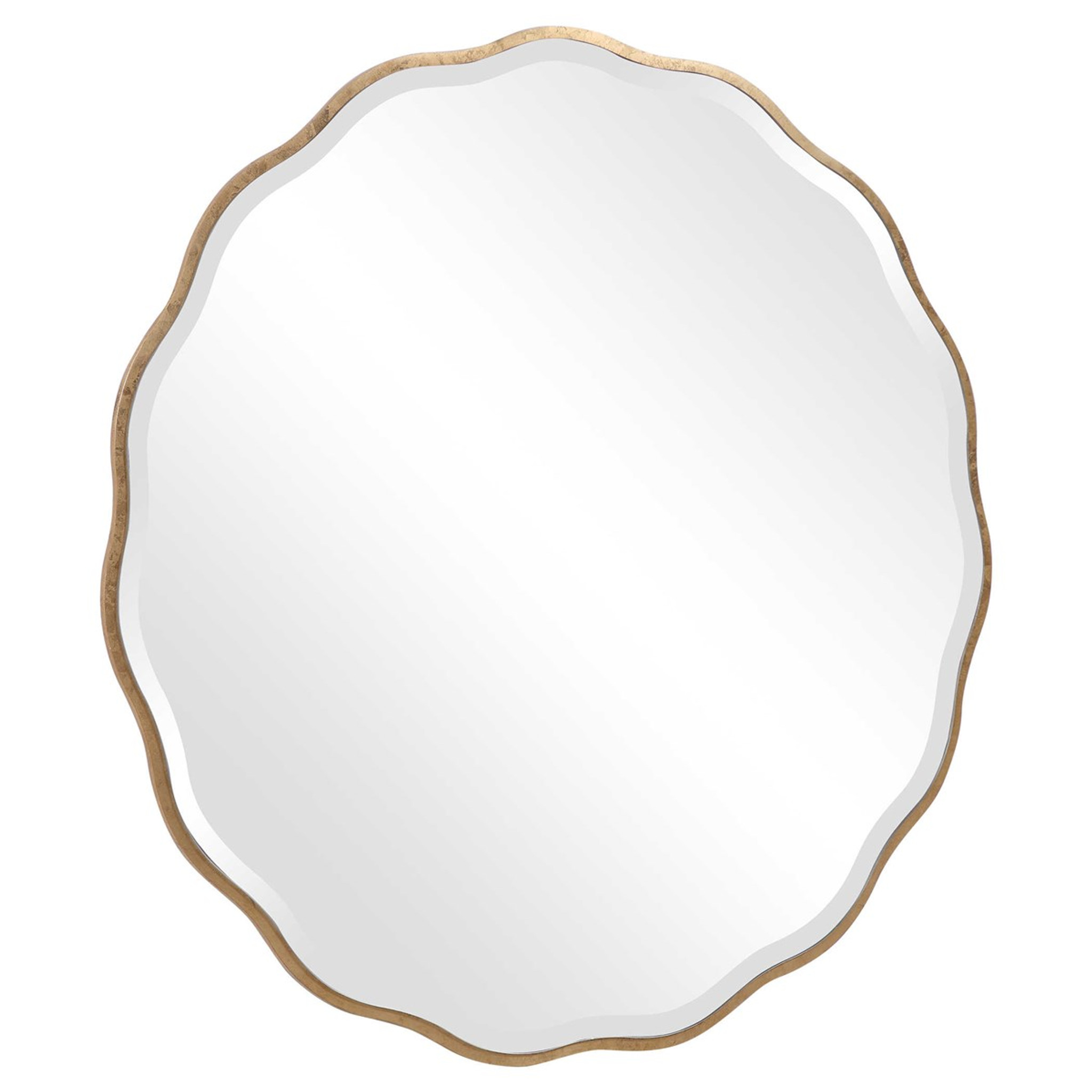 09611 uttermost aneta round gold scallop edge metal modern large 42 inch mirror