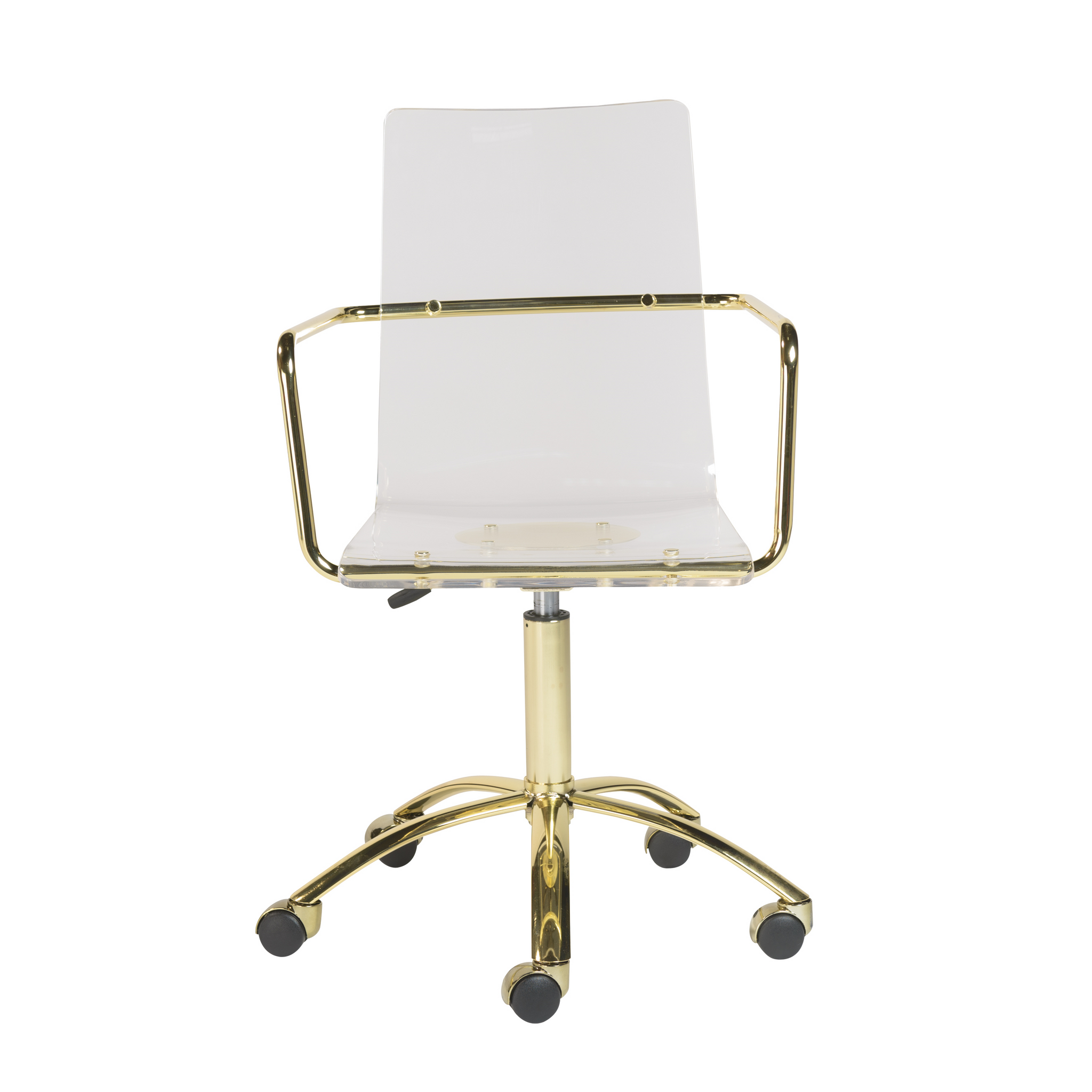 Clear Desk Chair With Gold Metal Clear Home Design