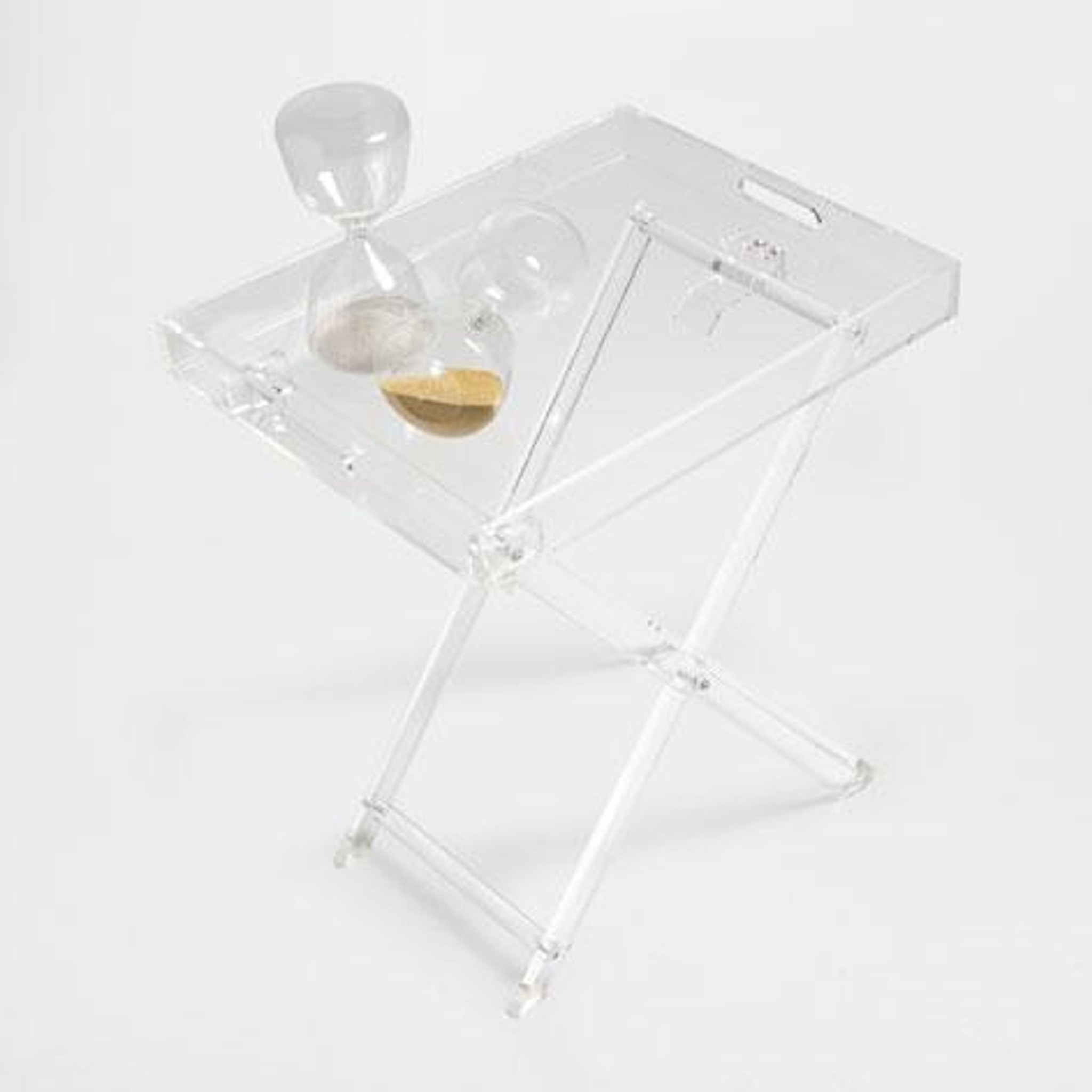 Clear Foldable Tray Top Table lucite acrylic transparent game breakfast tv folding