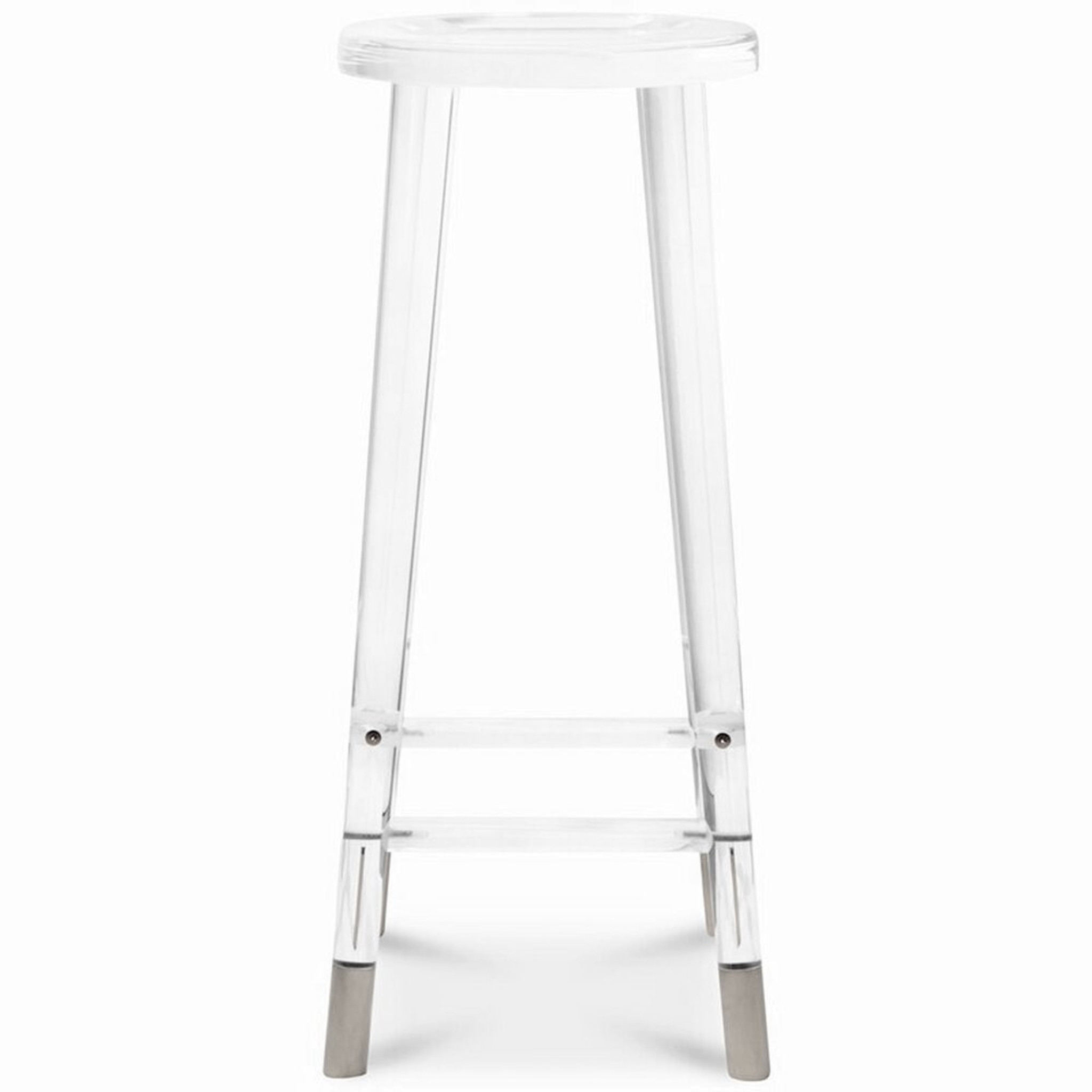 Modern Lucite Captain's Stool acrylic clear backless counter height