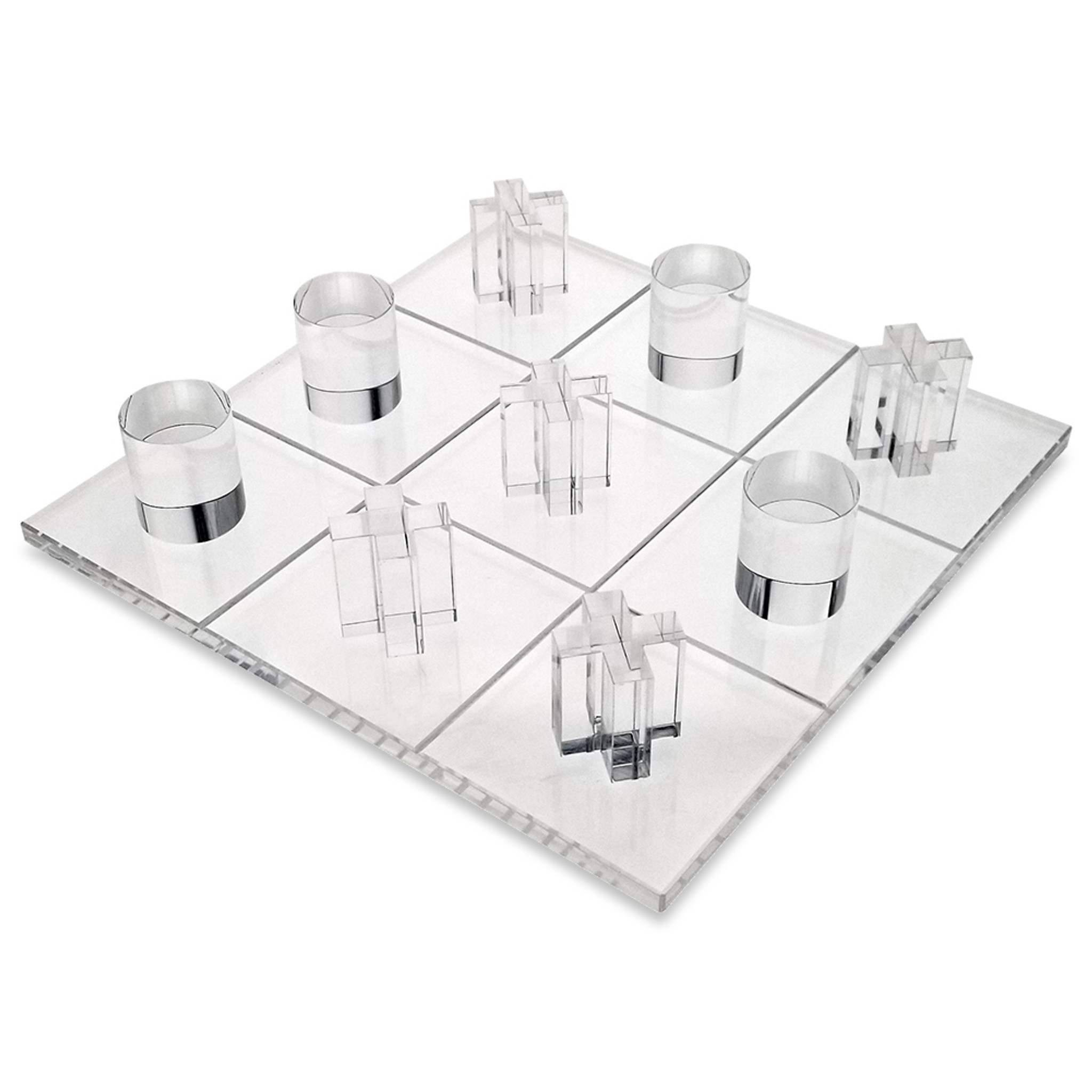 OnDisplay 3D Luxe Acrylic Tic Tac Toe Set lucite clear glam