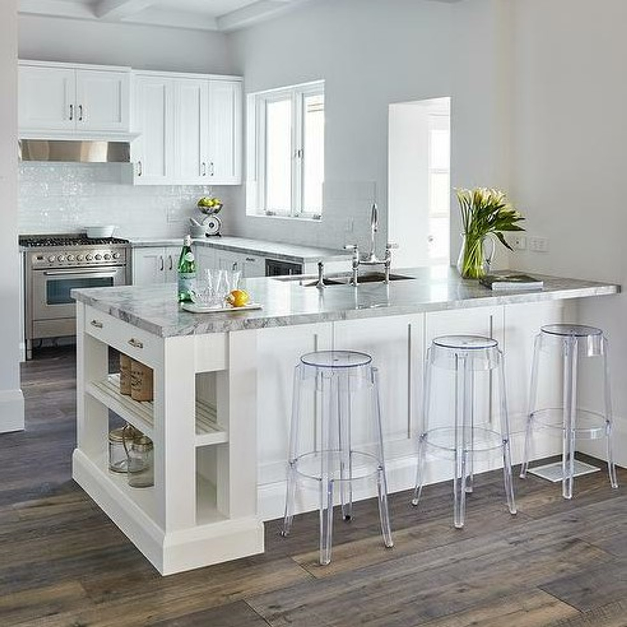Clear Acrylic Ghost Style Backless Barstool Options Clear Home
