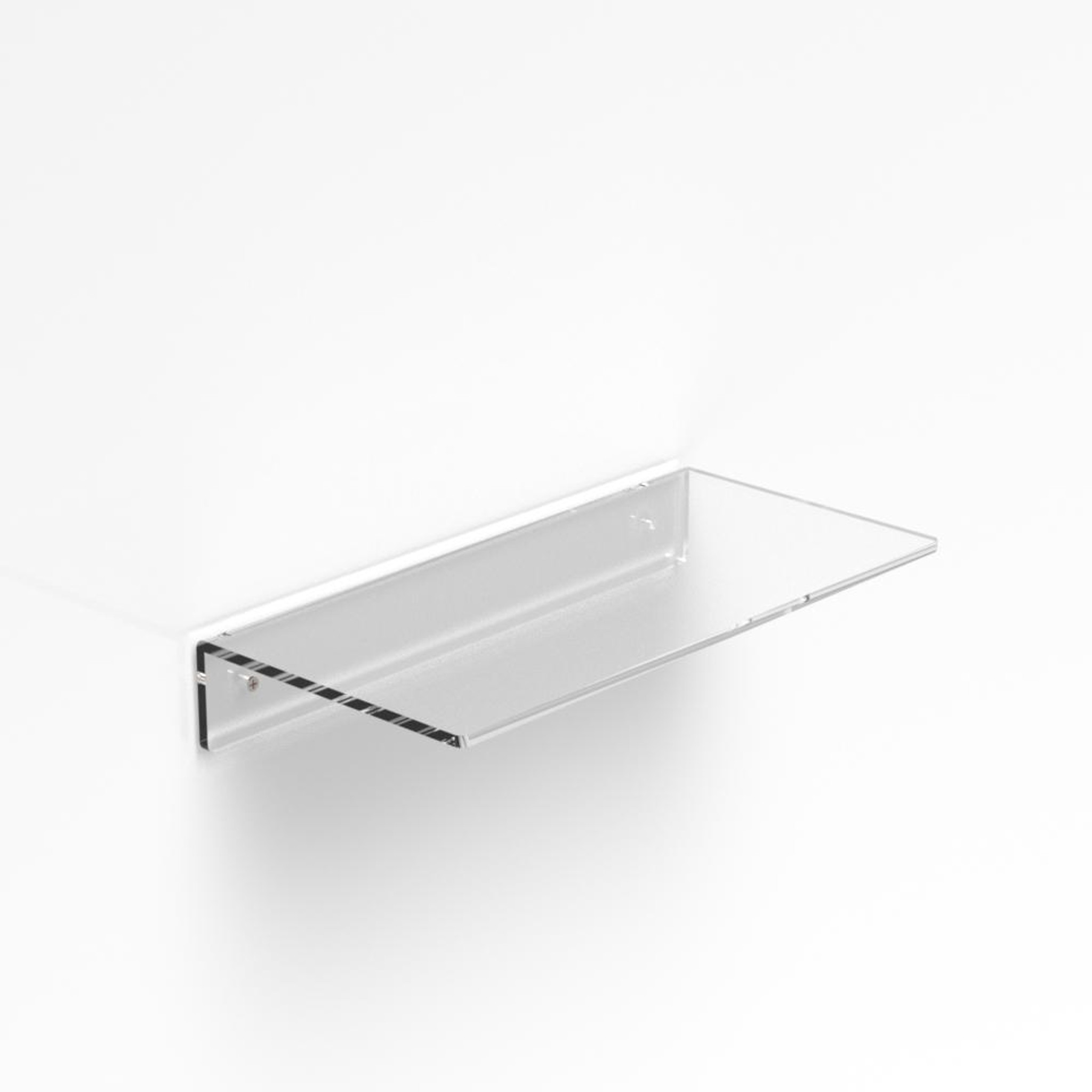 clear acrylic lucite plexi transparent floating wall shelf modern