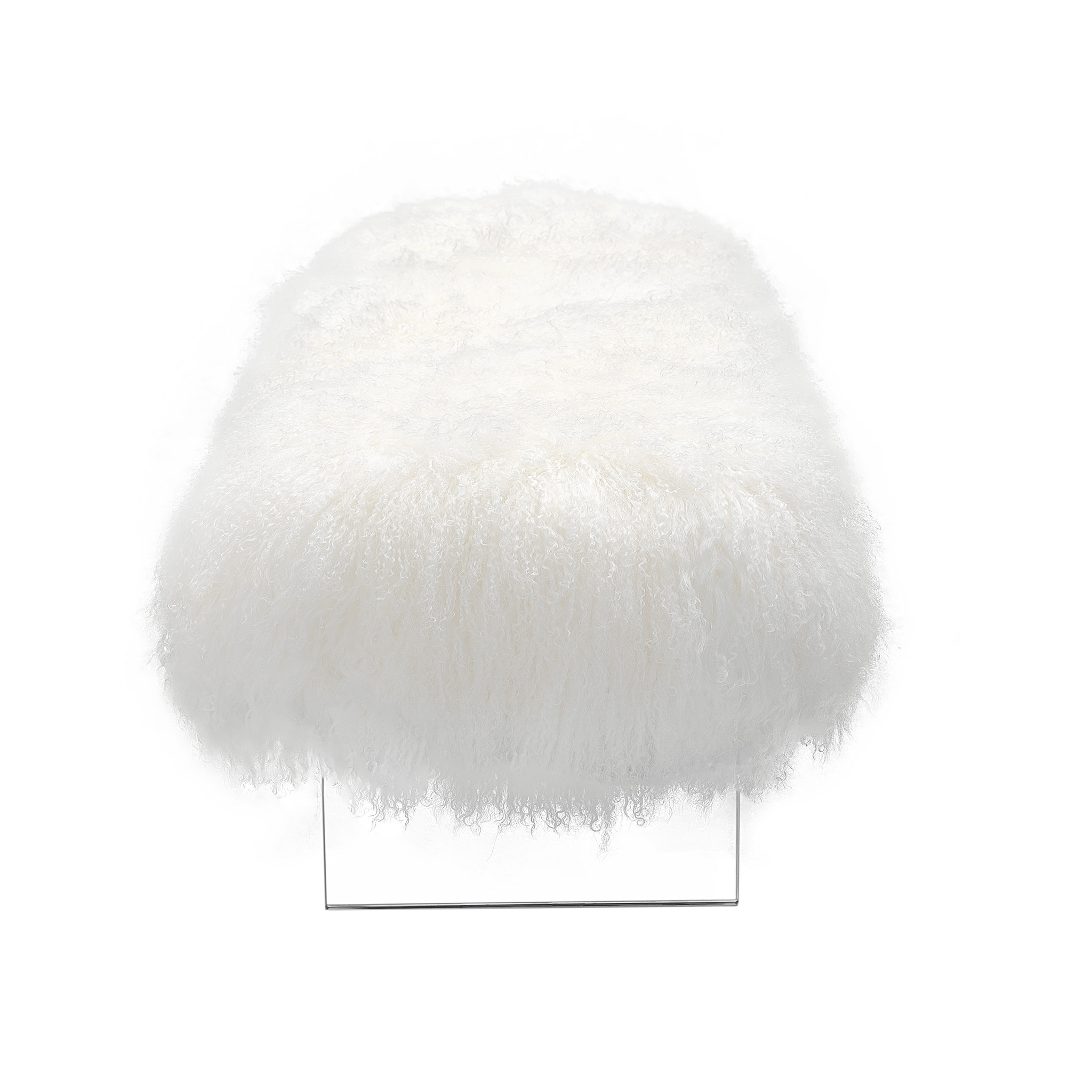 safavieh liliana white genuine sheepskin mongolian fur lucite acrylic leg glam bench