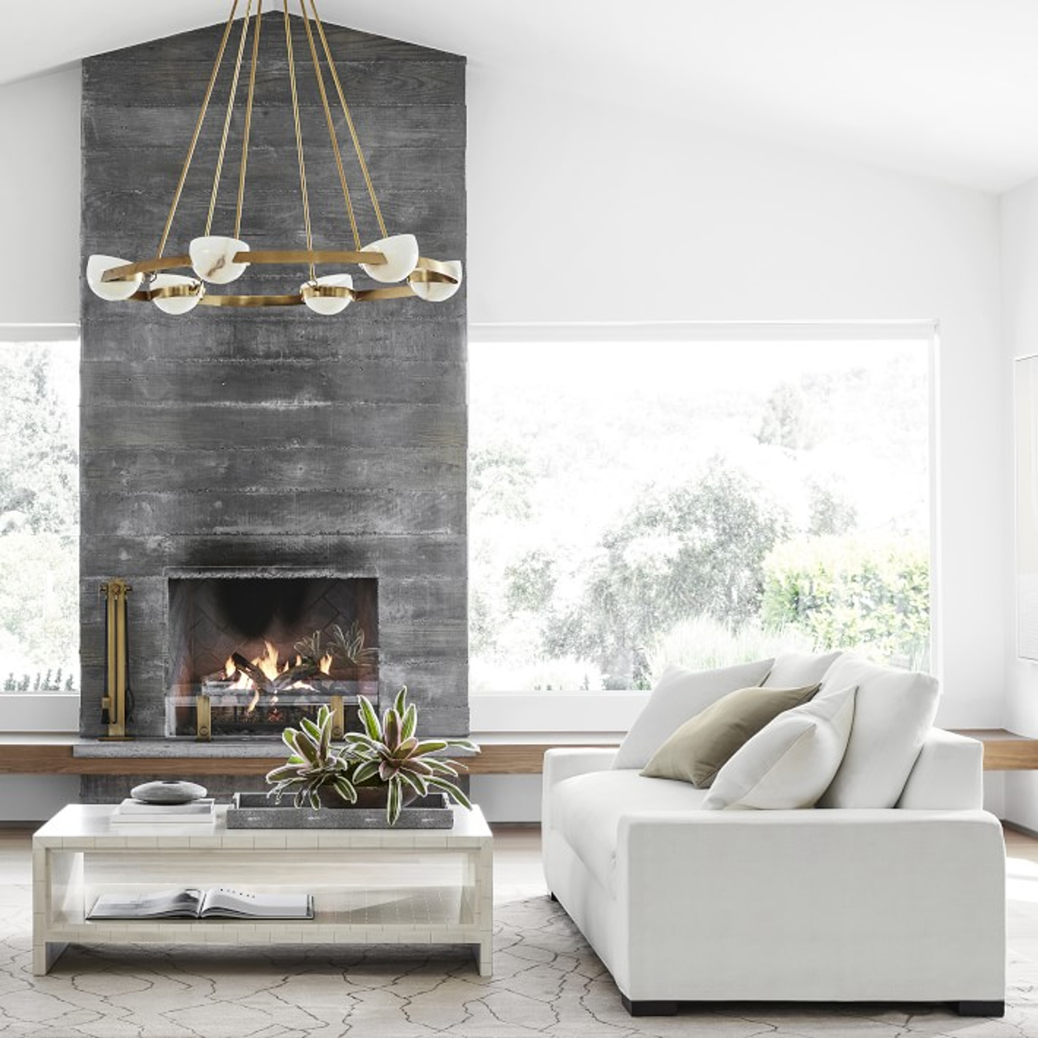 Frameless Clear Glass Fireplace Screen with Gold Feet,  Options
