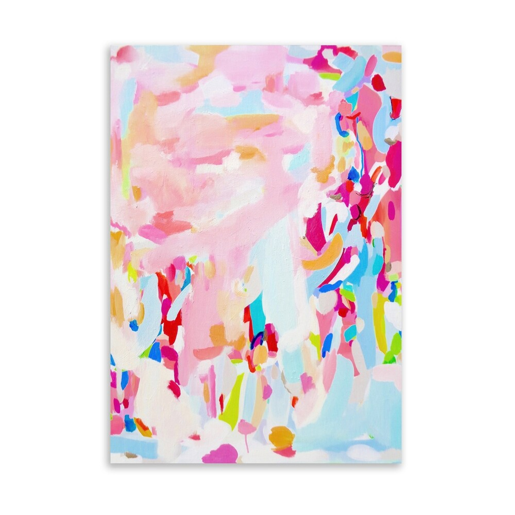 Abstract Pink and Light Blue Art on Acrylic (kavka design dirty blonde)