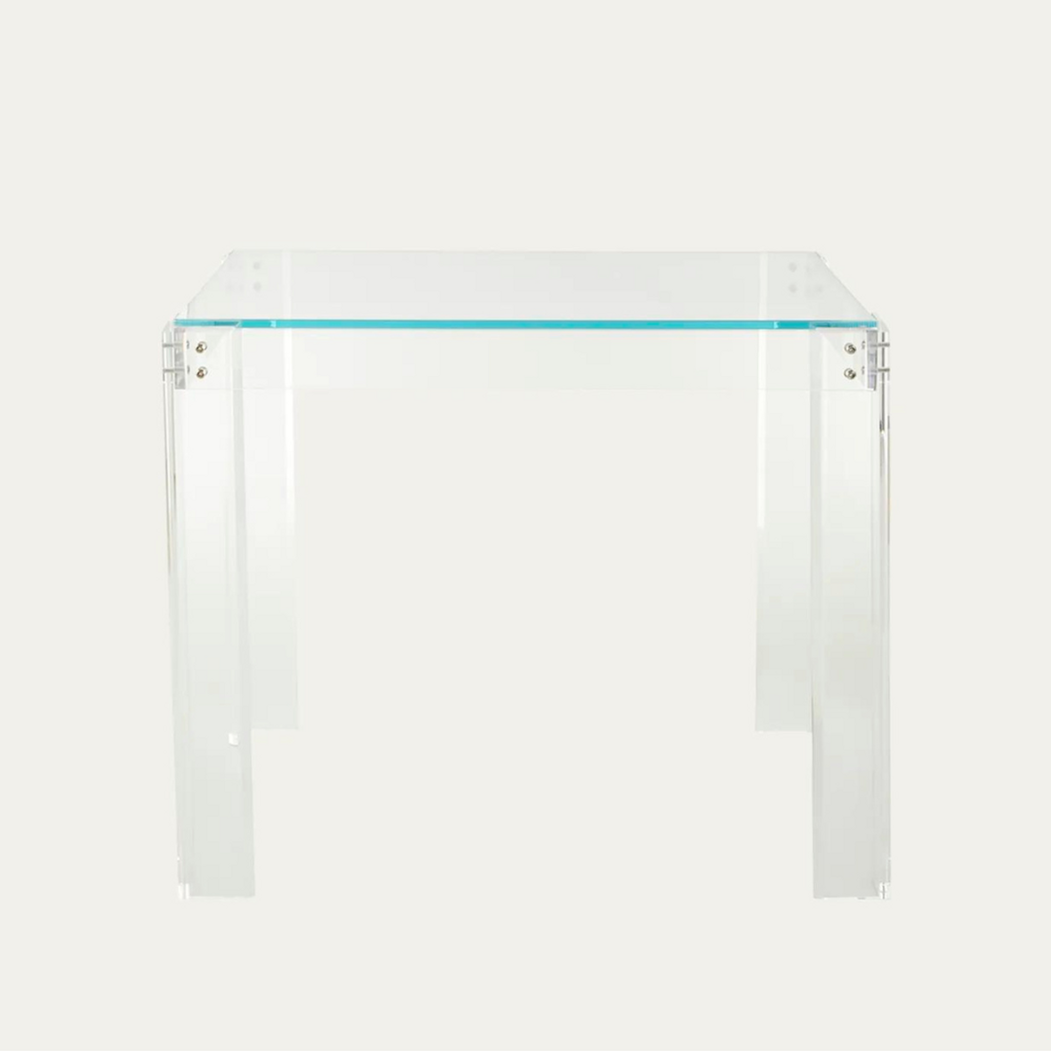 interlude home gwenyth Lucite Square Table with Glass Top