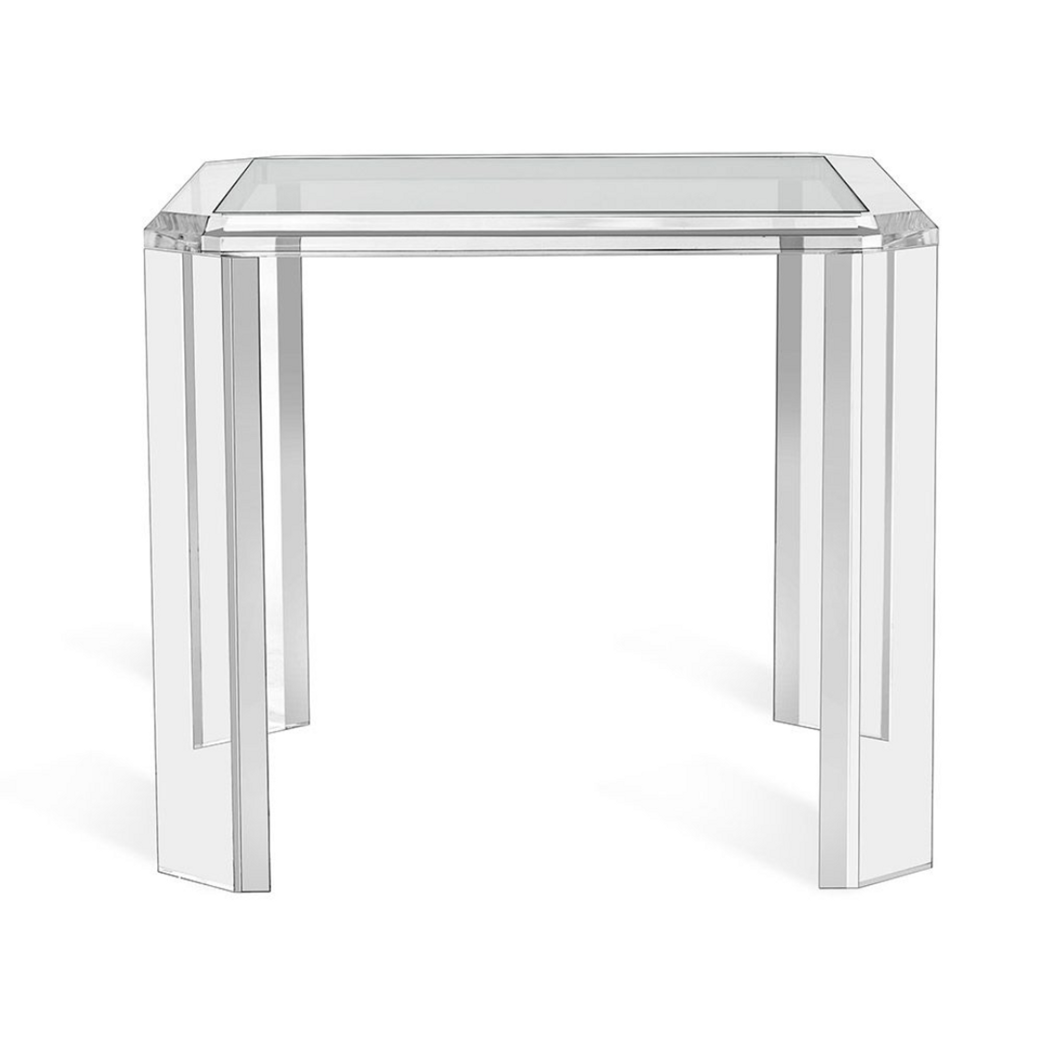 Lucite & Glass Angle Leg Table