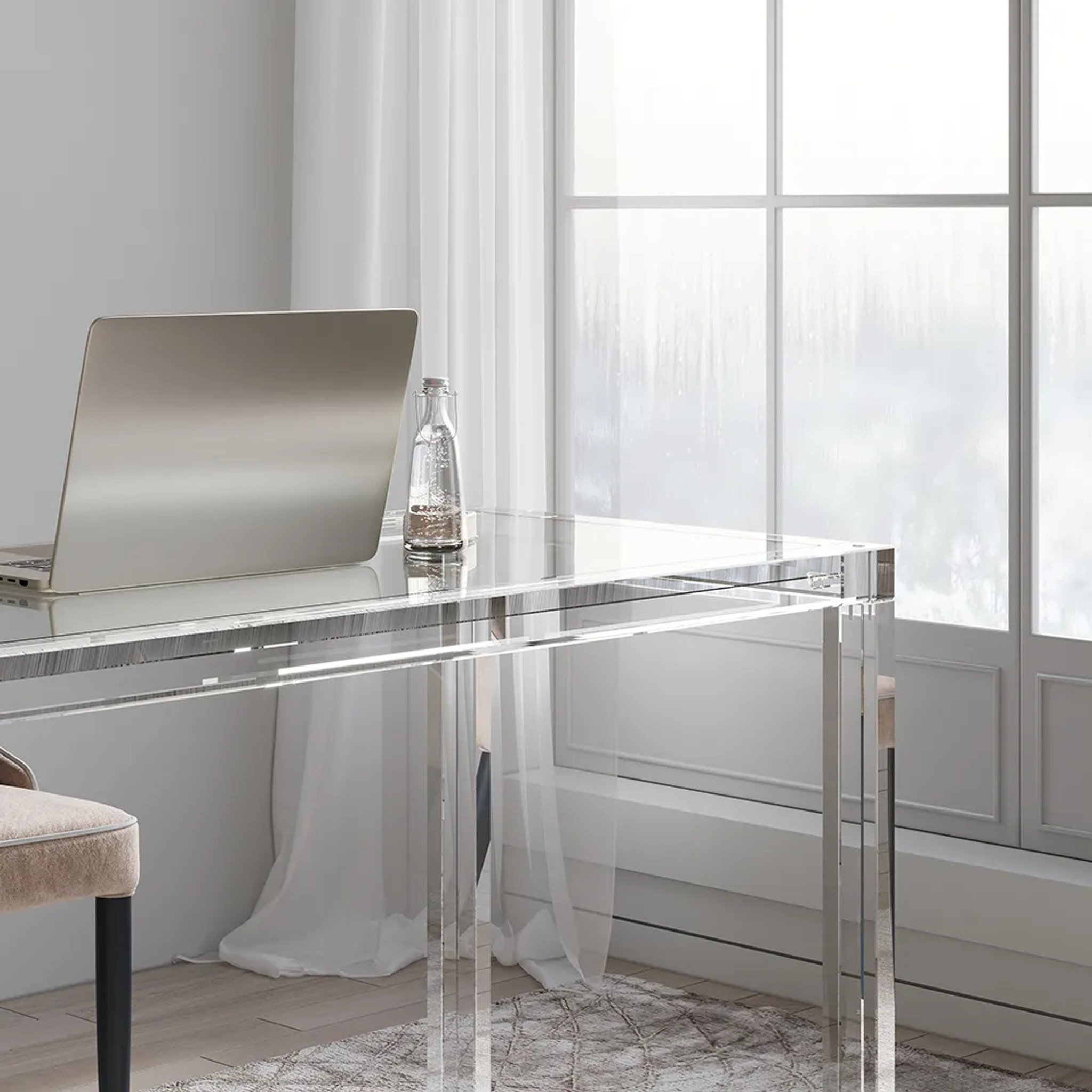 lucite writing desk