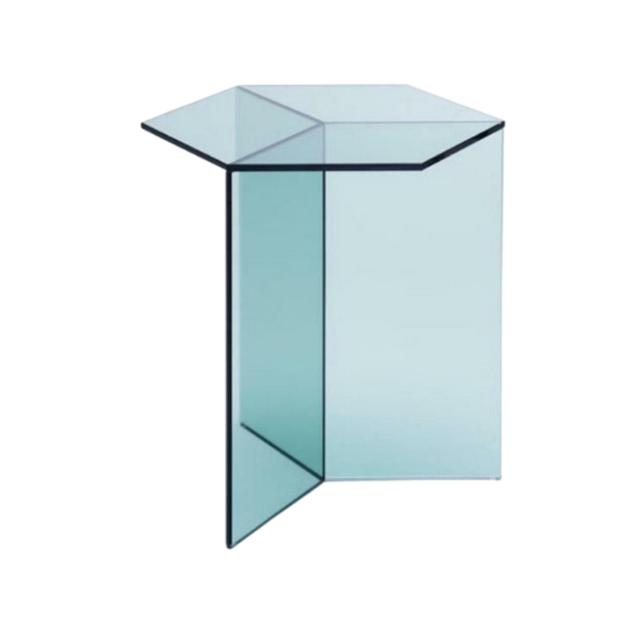 Modern Hexagonal Transparent Color Side Table