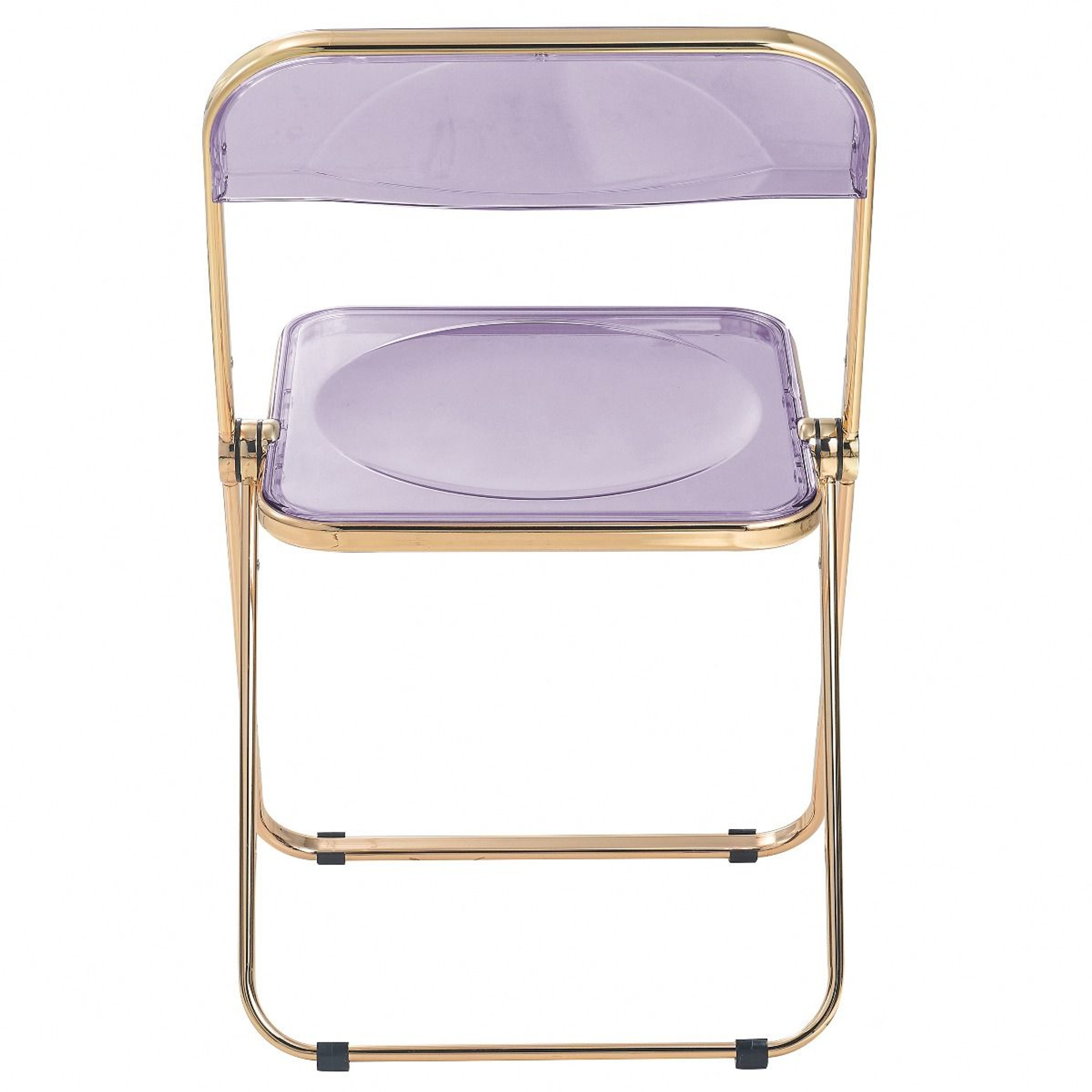 Color Acrylic Folding Chair with Gold Trim