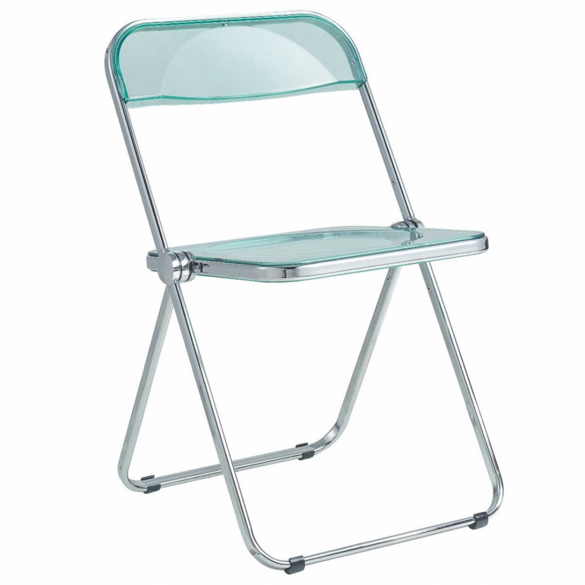 Clear Folding Chair with Chrome Trim 