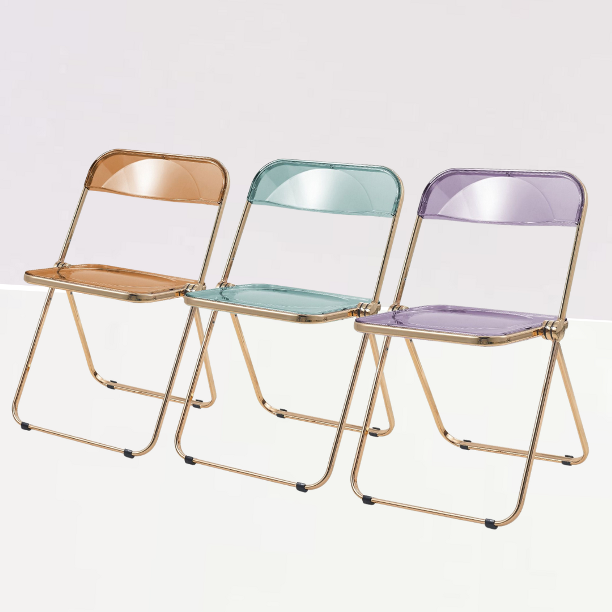 Color Acrylic Folding Chair with Chrome Trim leisuremod lawrence