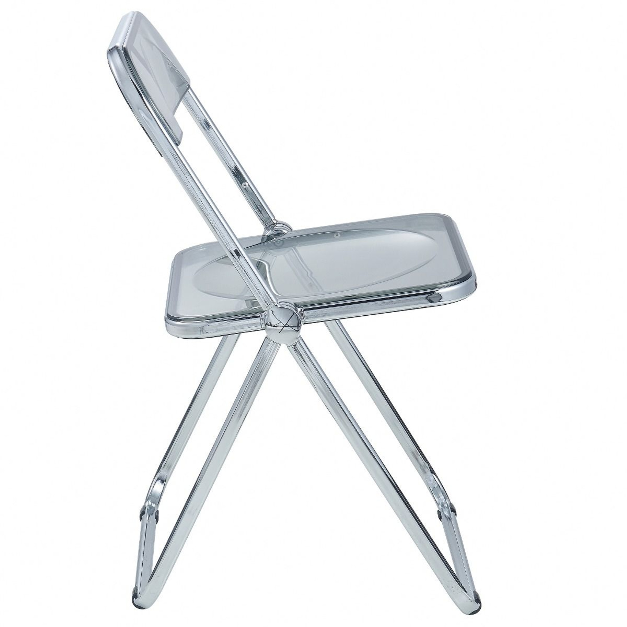 Color Acrylic Folding Chair with Chrome Trim leisuremod lawrence 