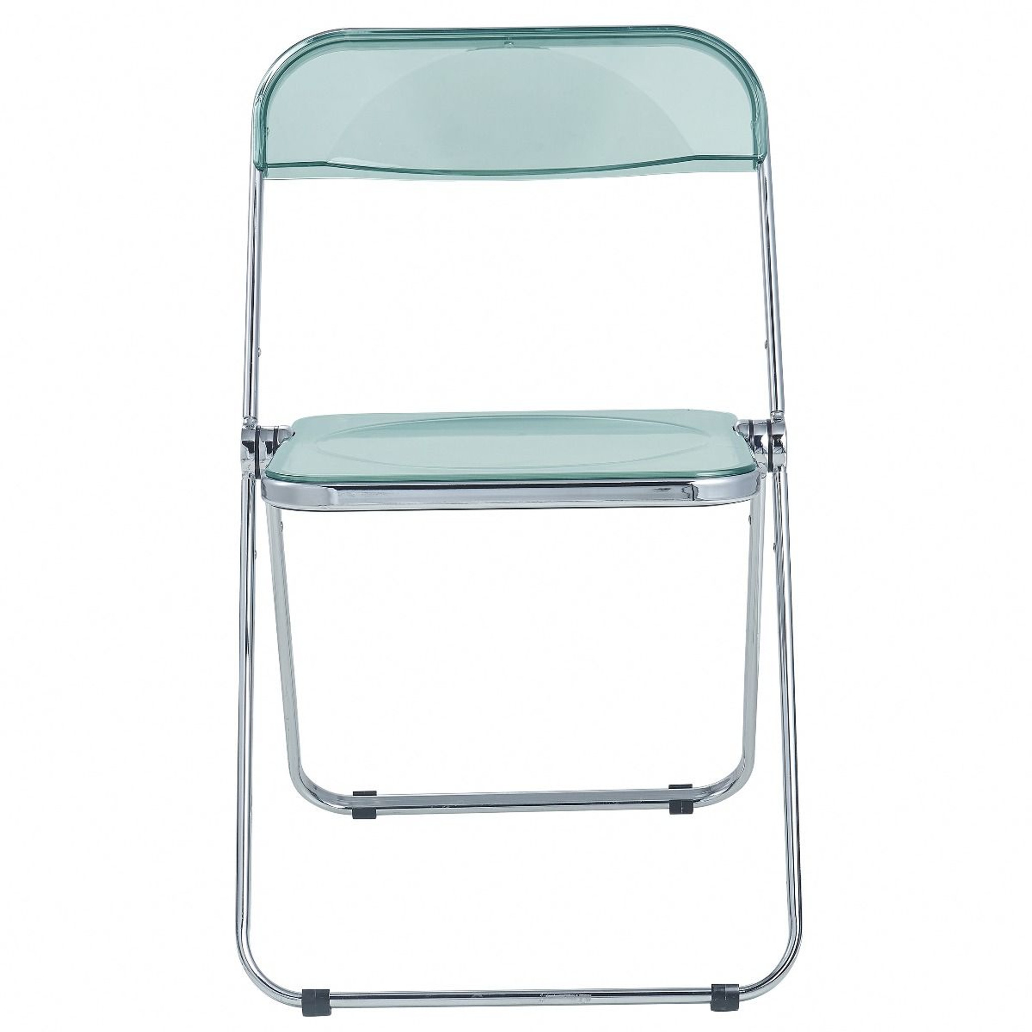 Color Acrylic Folding Chair with Chrome Trim leisuremod lawrence 