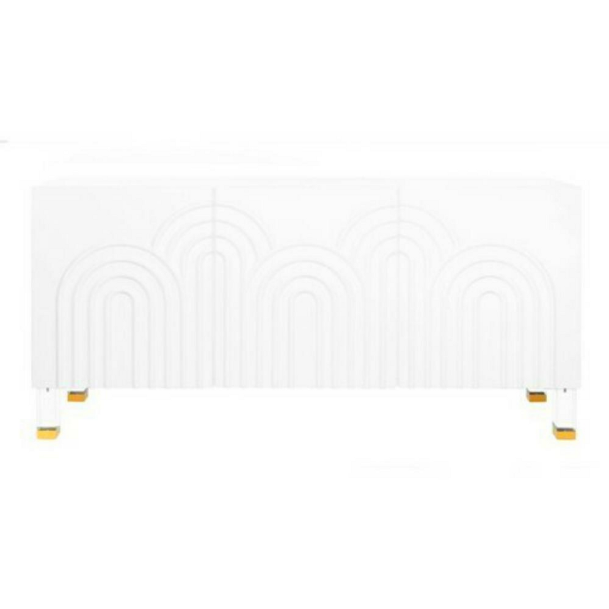 Safavieh Couture Saturn Wave Acrylic Sideboard white lacquer storage deco retro storage cabinet