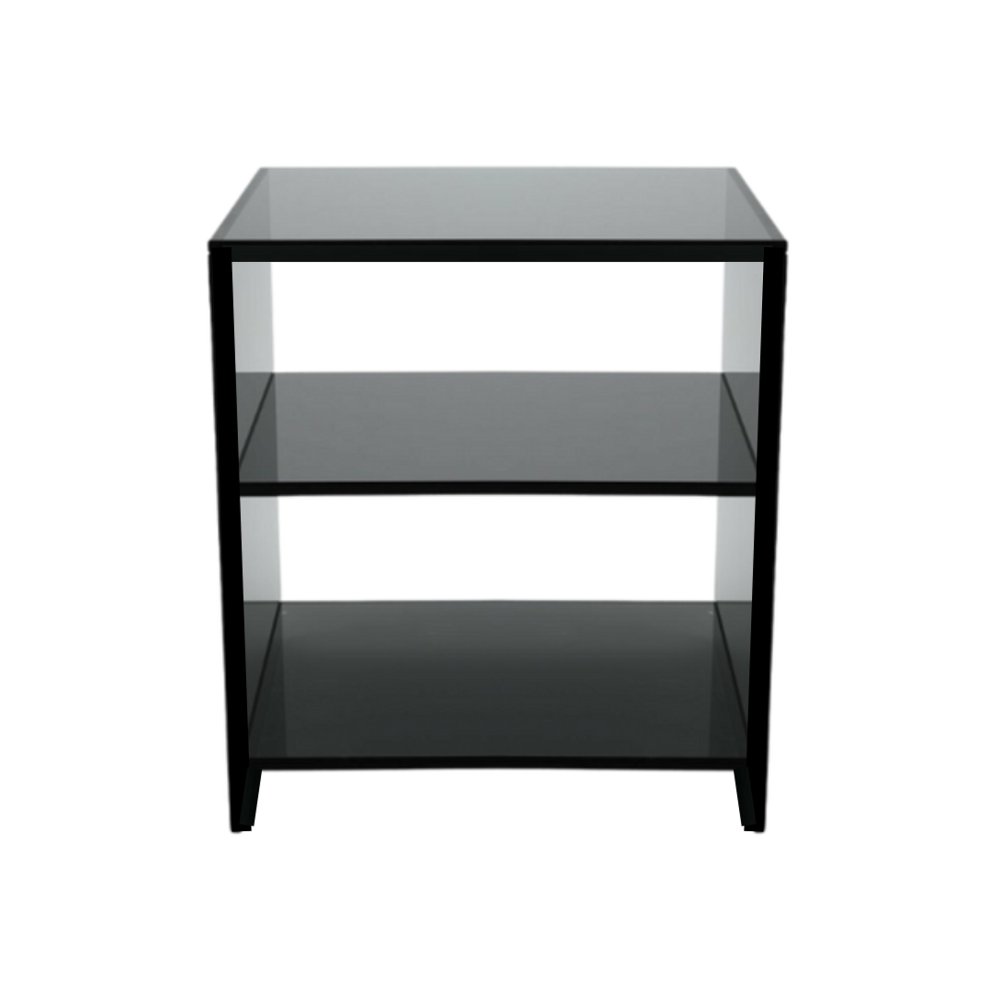 Sheer Black Lucite Side Table with Shelf