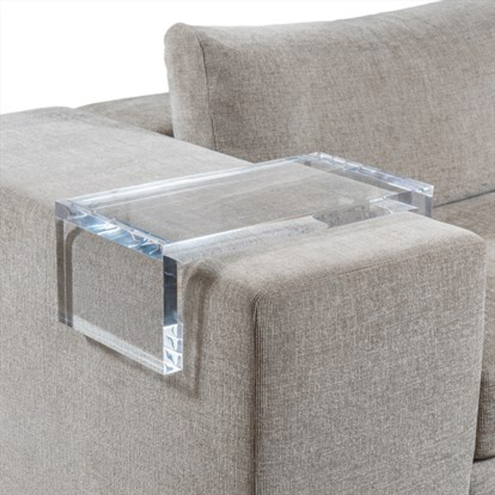 ik ben slaperig Balling Blijkbaar Clear Acrylic Sofa Armrest Drink Tray | Clear Home Design