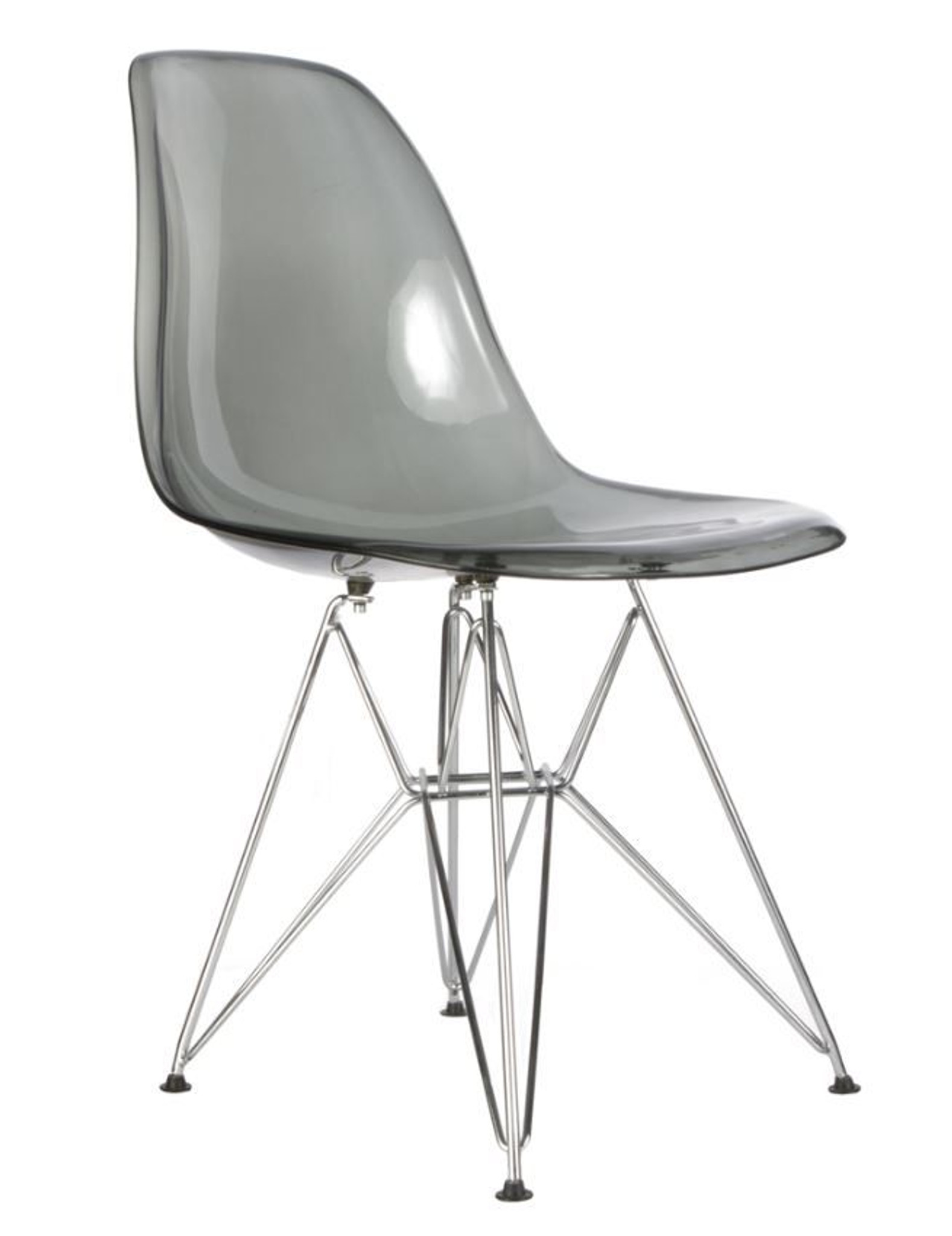 eames replica clear dsr molded grey seat silver base side chair khazana