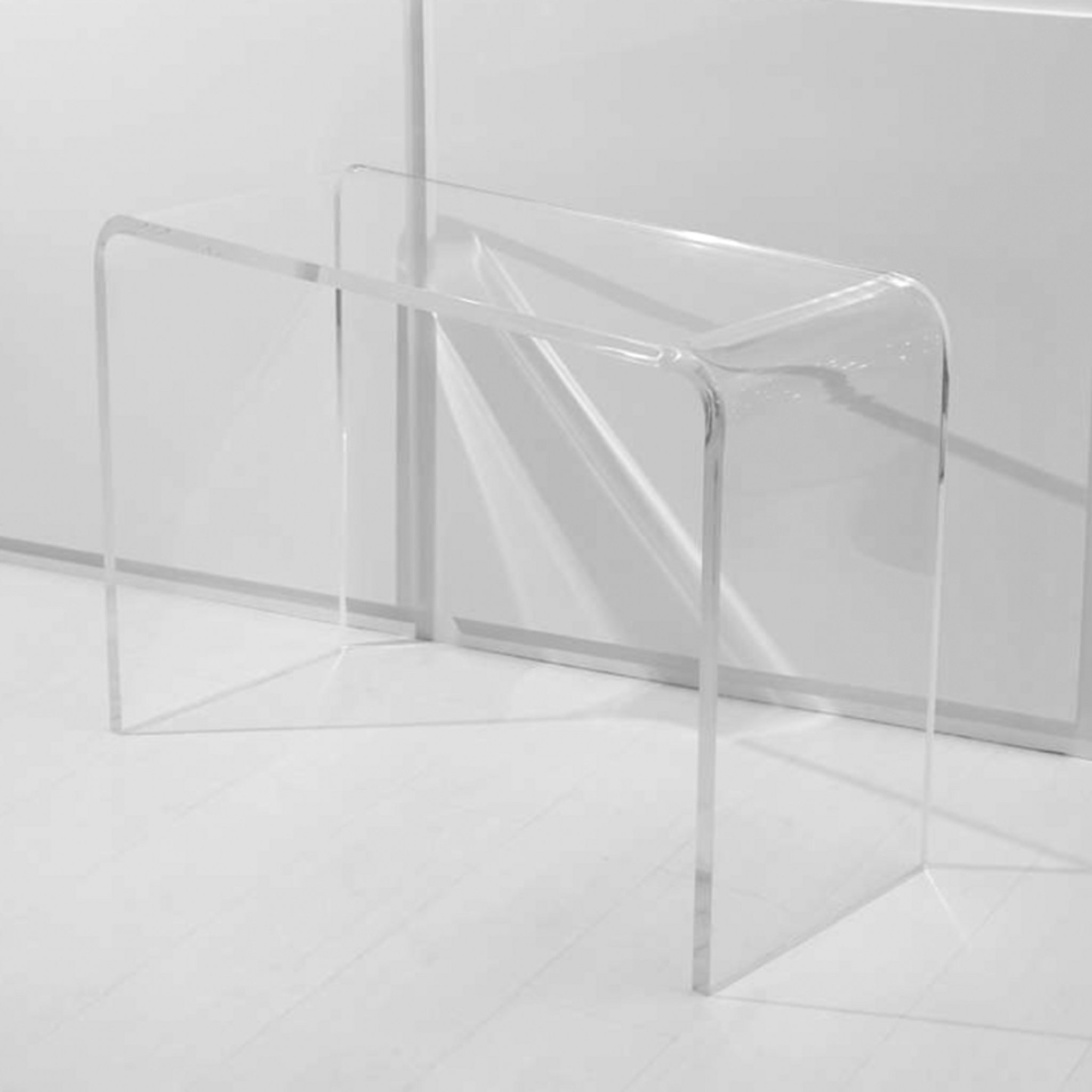 clear acrylic lucite waterfall console table thick sturdy best