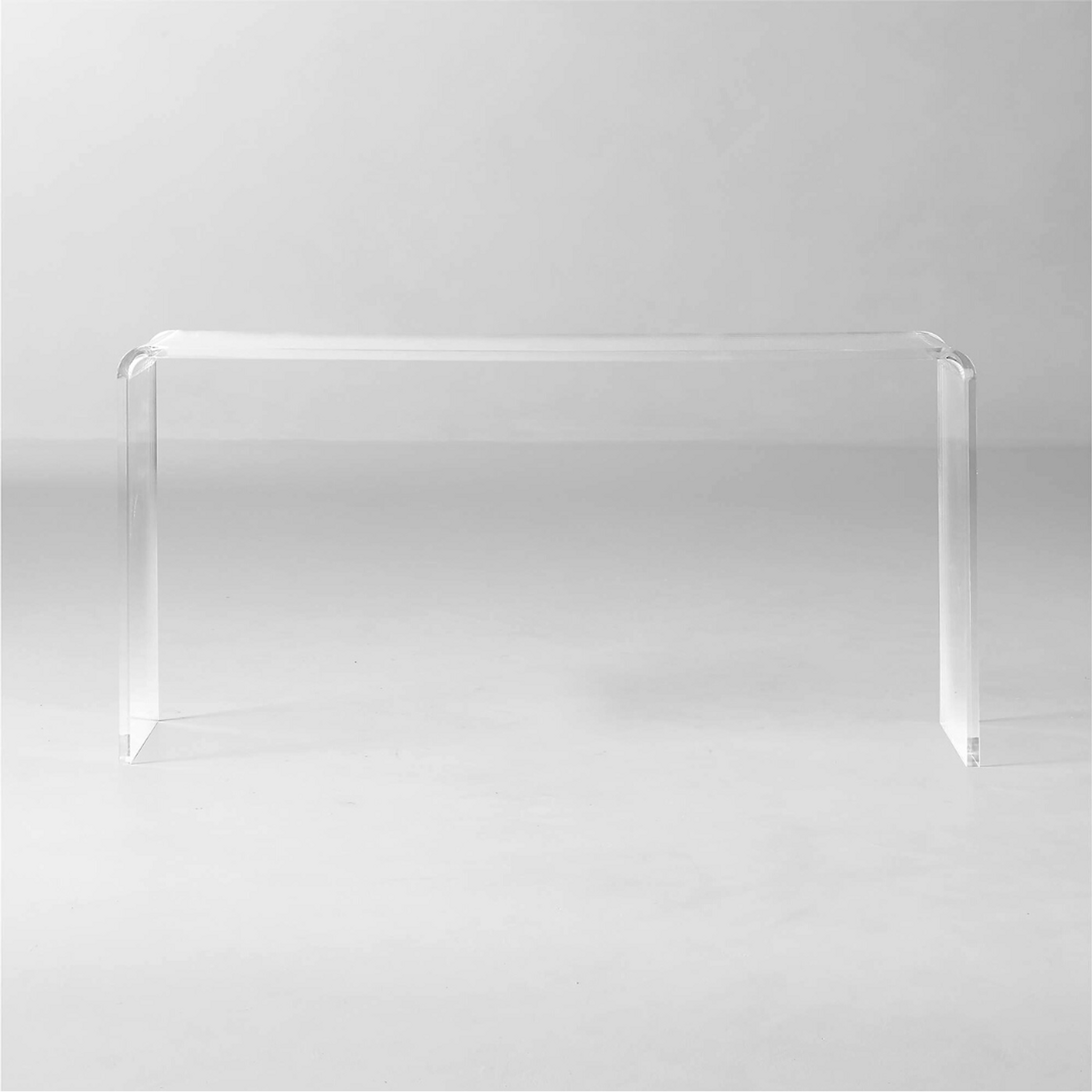 acrylic clear lucite waterfall modern glass console foyer entry table