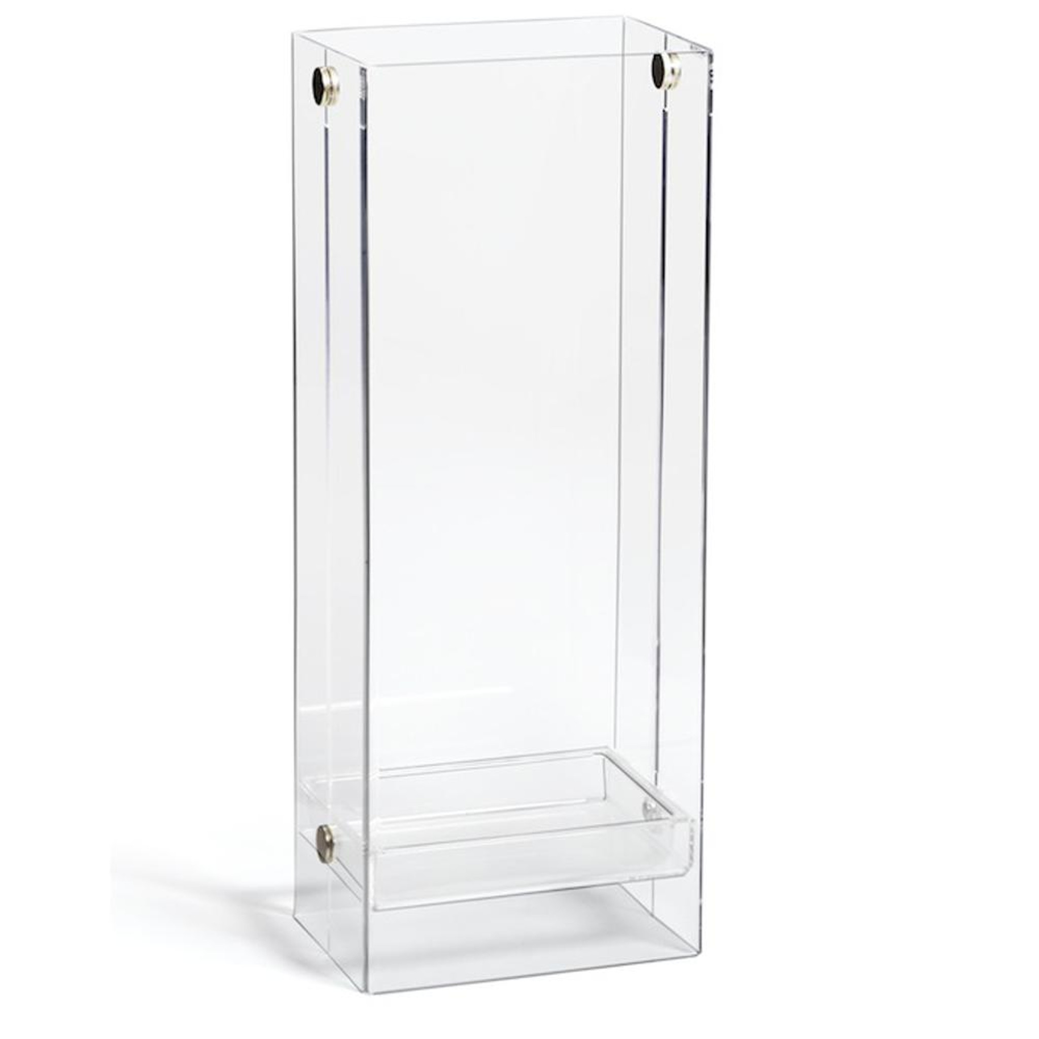 Clear Lucite Modern Umbrella Stand with Silver Grommets