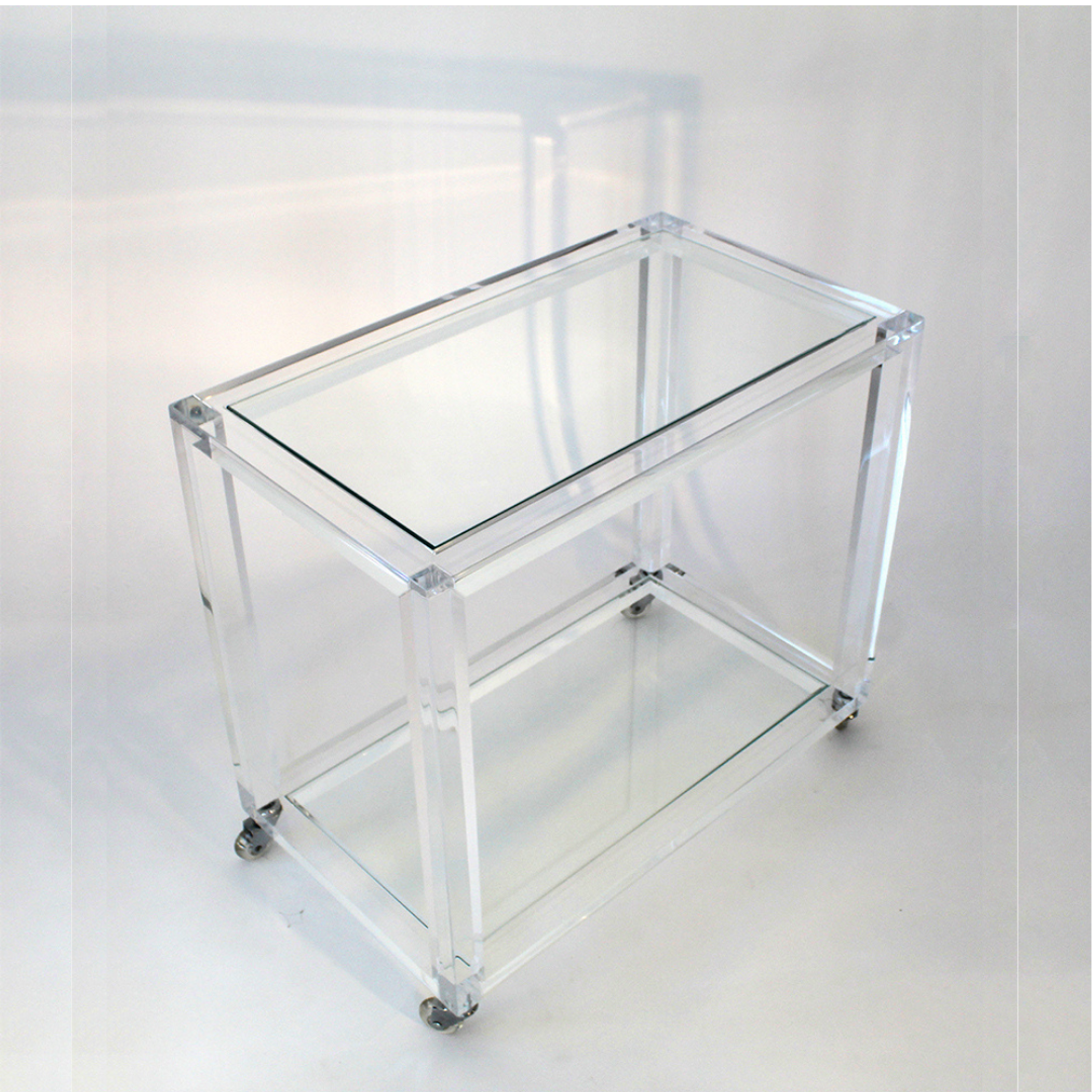 Clear Lucite Storage Rolling Cart/Trolley