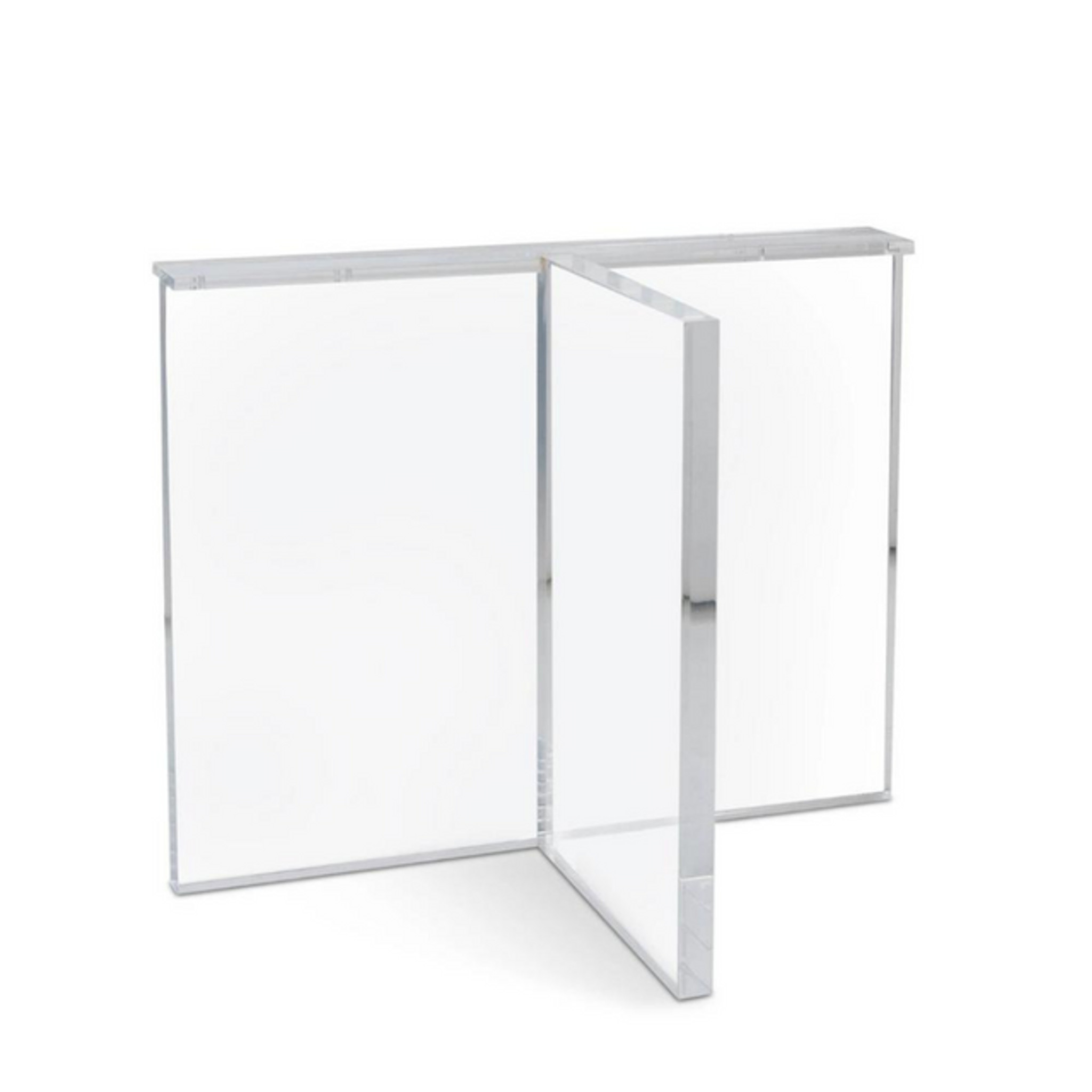 Modern Clear Lucite Console Table with Clear T Legs,
