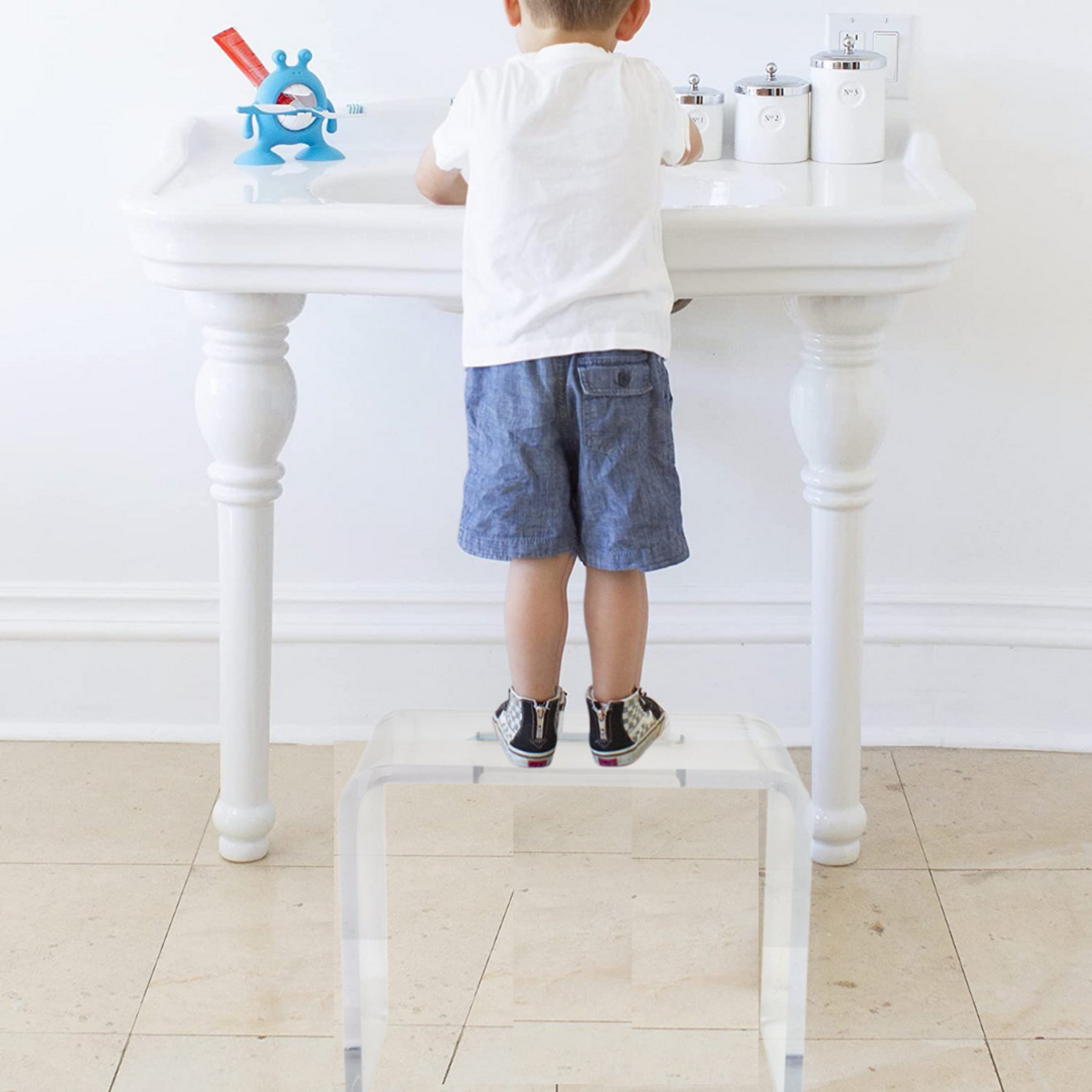 Custom Lucite Shower Bench and Step Stool