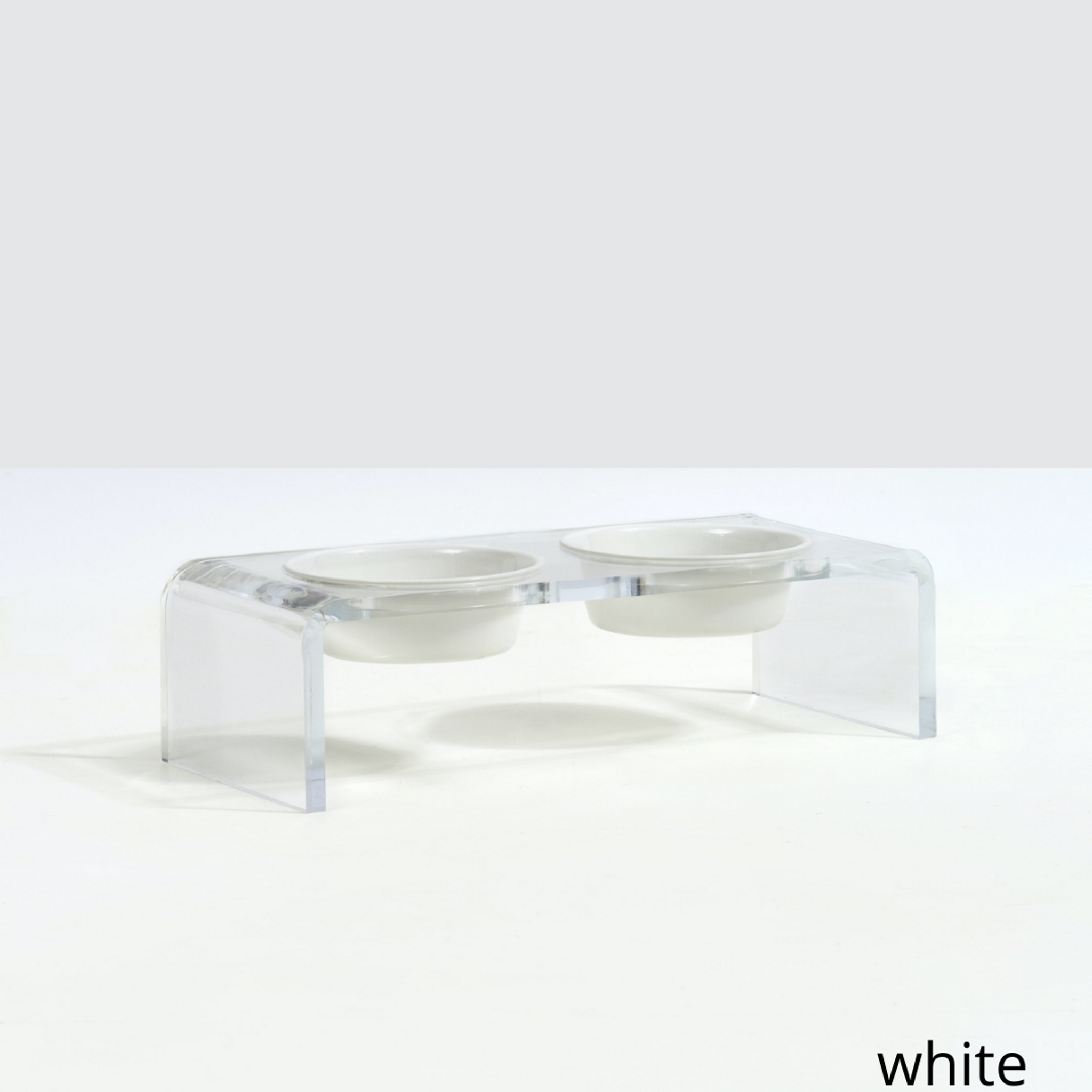 Acrylic Double Bowl Feeder with Color Bowls by Hiddin