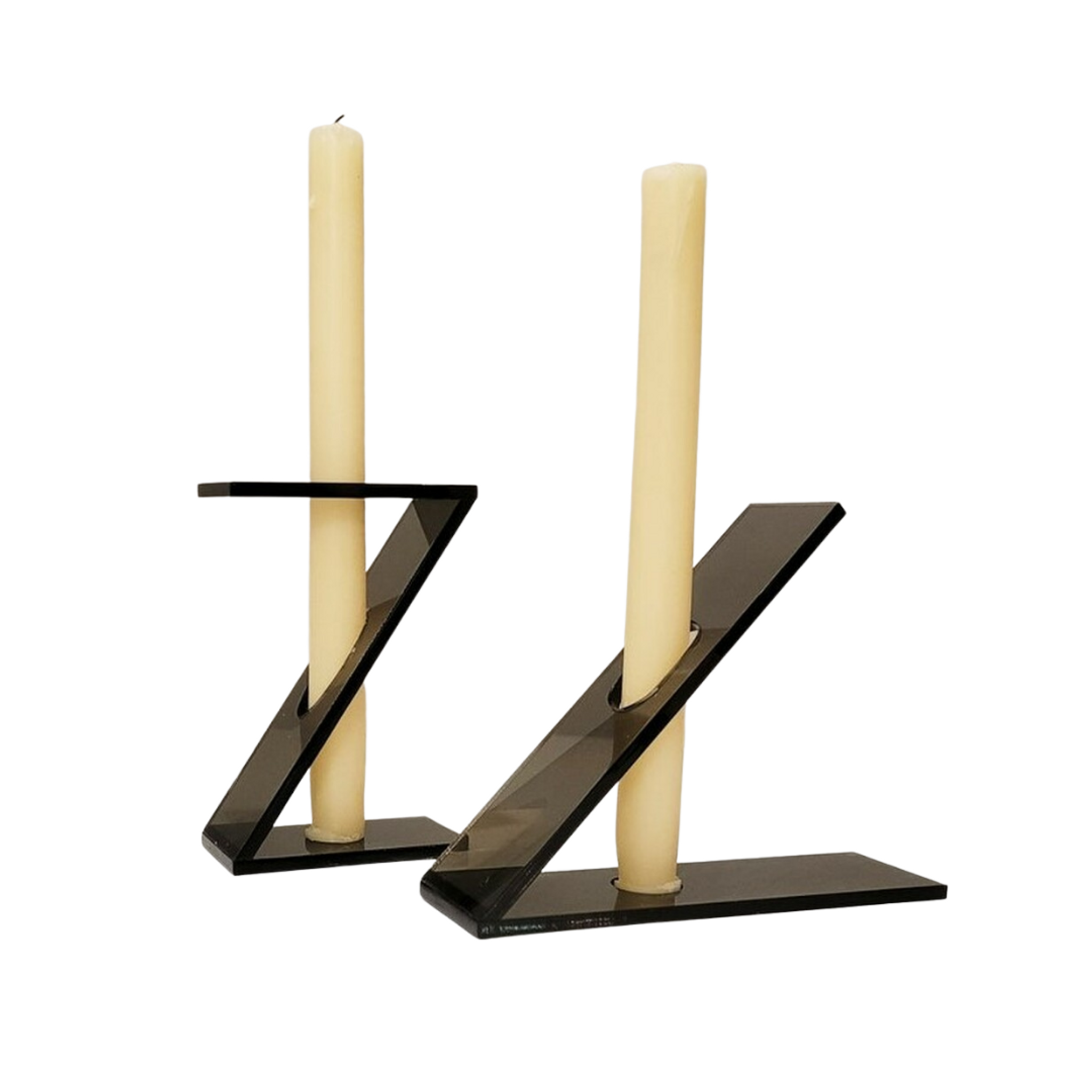 Minimal Black Lucite Candleholder,  Shape Options