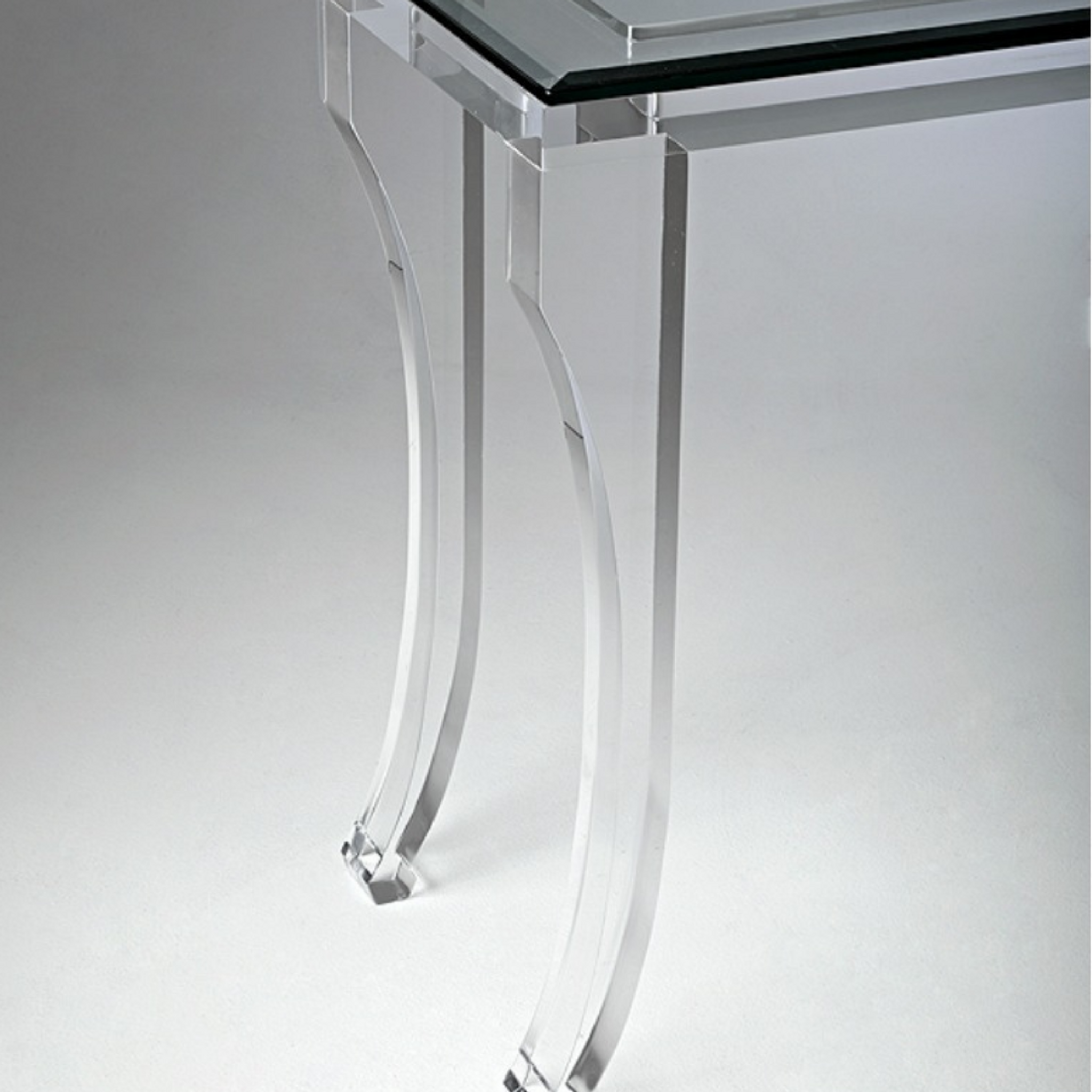 Curved Swoop Leg Lucite Console Table