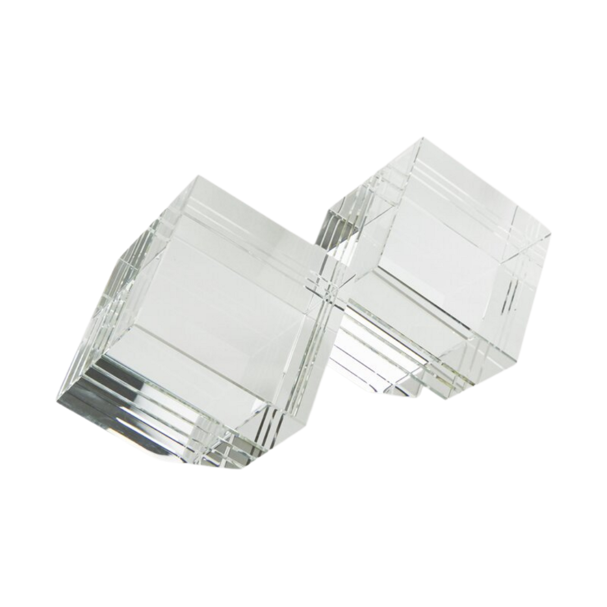 Crystal Angled Modern Block Bookends, Pair (PH260BOK)