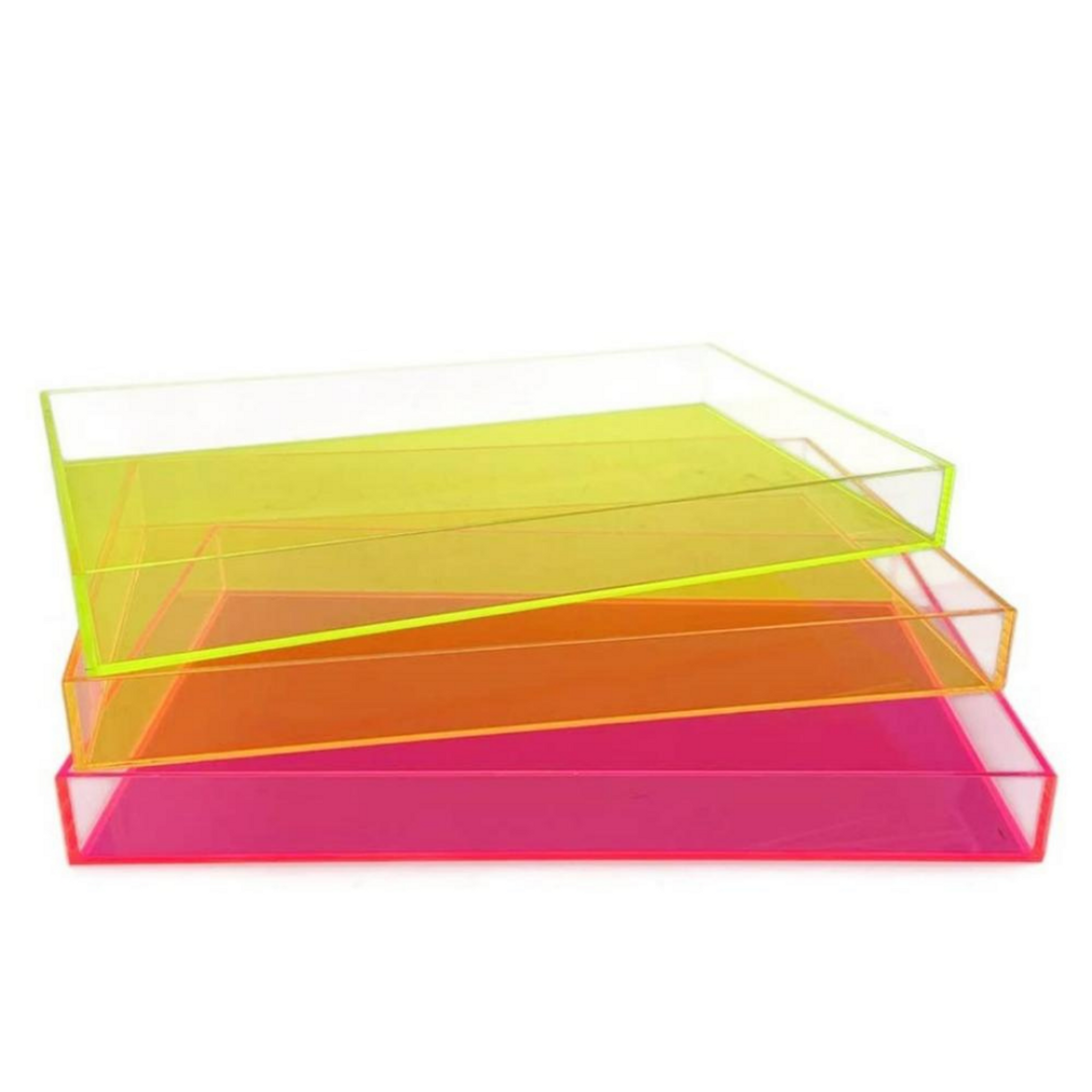 Neon Color Acrylic Tray with Handles, Colors Options