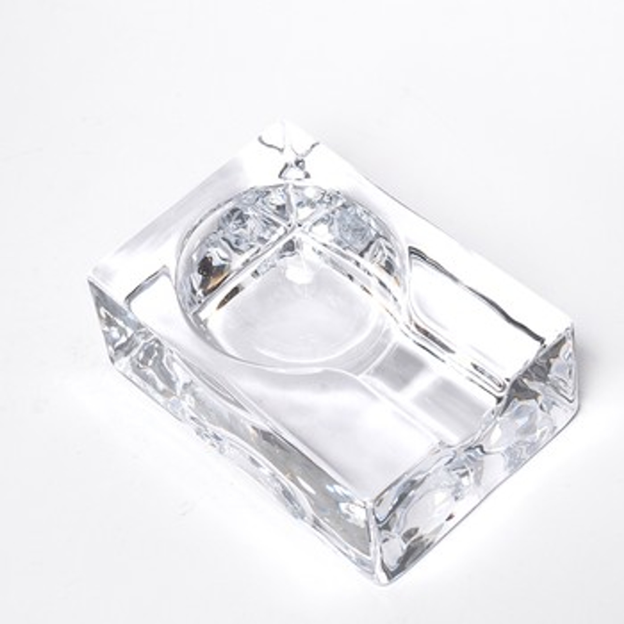 Thick Clear Glass Cigar Ashtray Holder