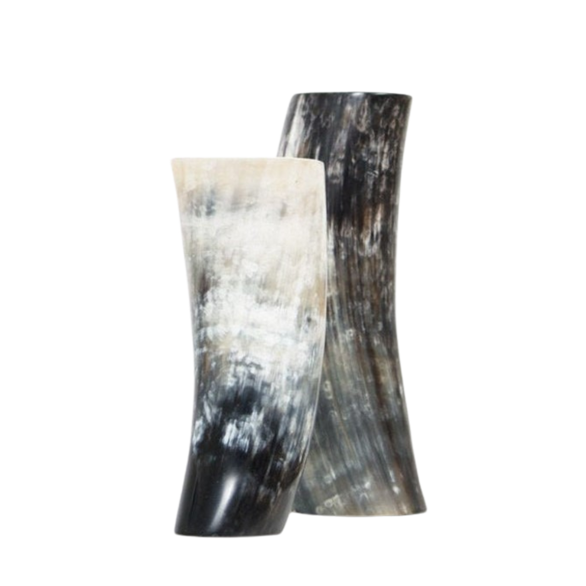 Modern Horn Vase in Black or Ivory Horn