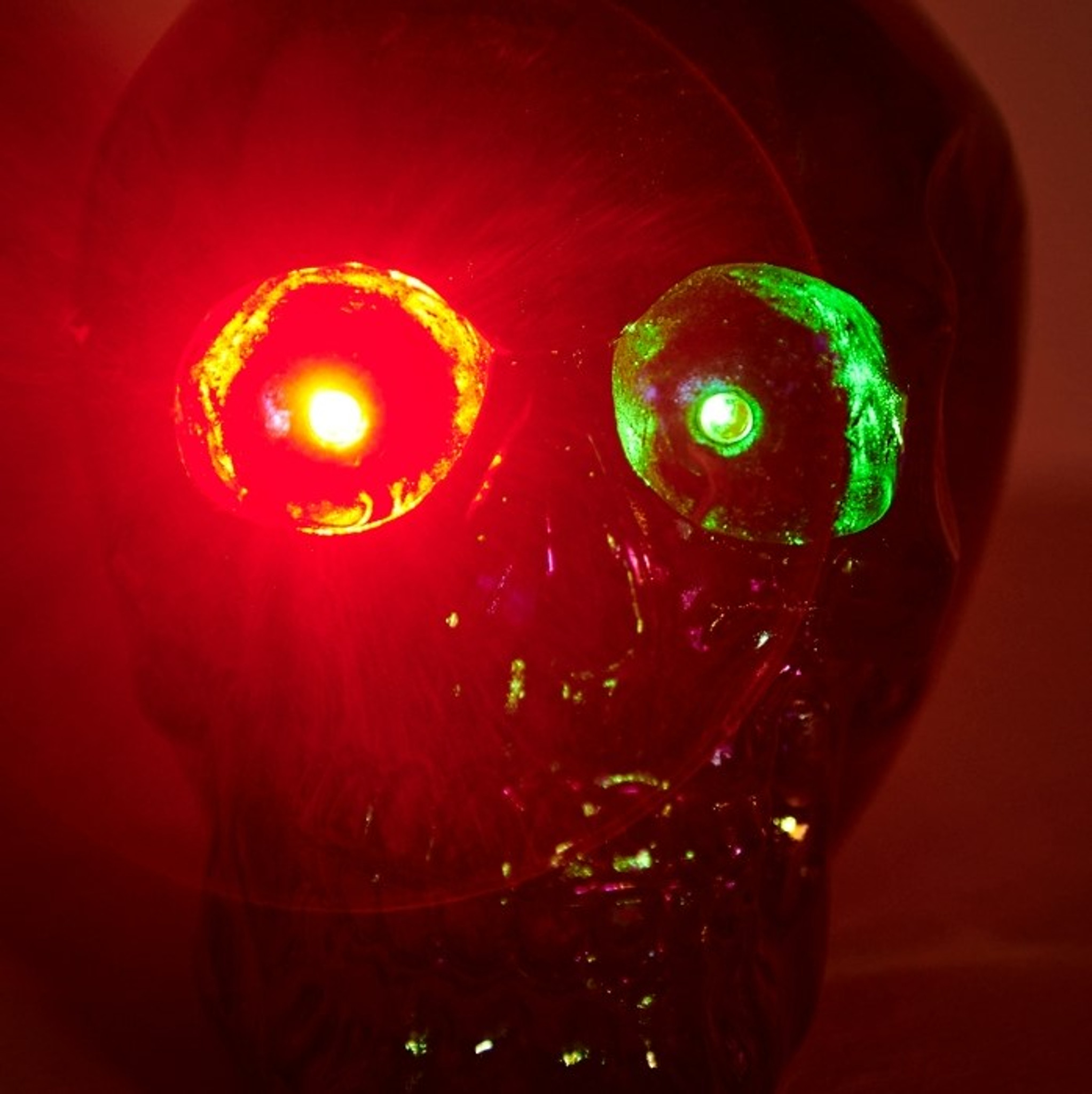 Iridescent Resin Skull with LED Light