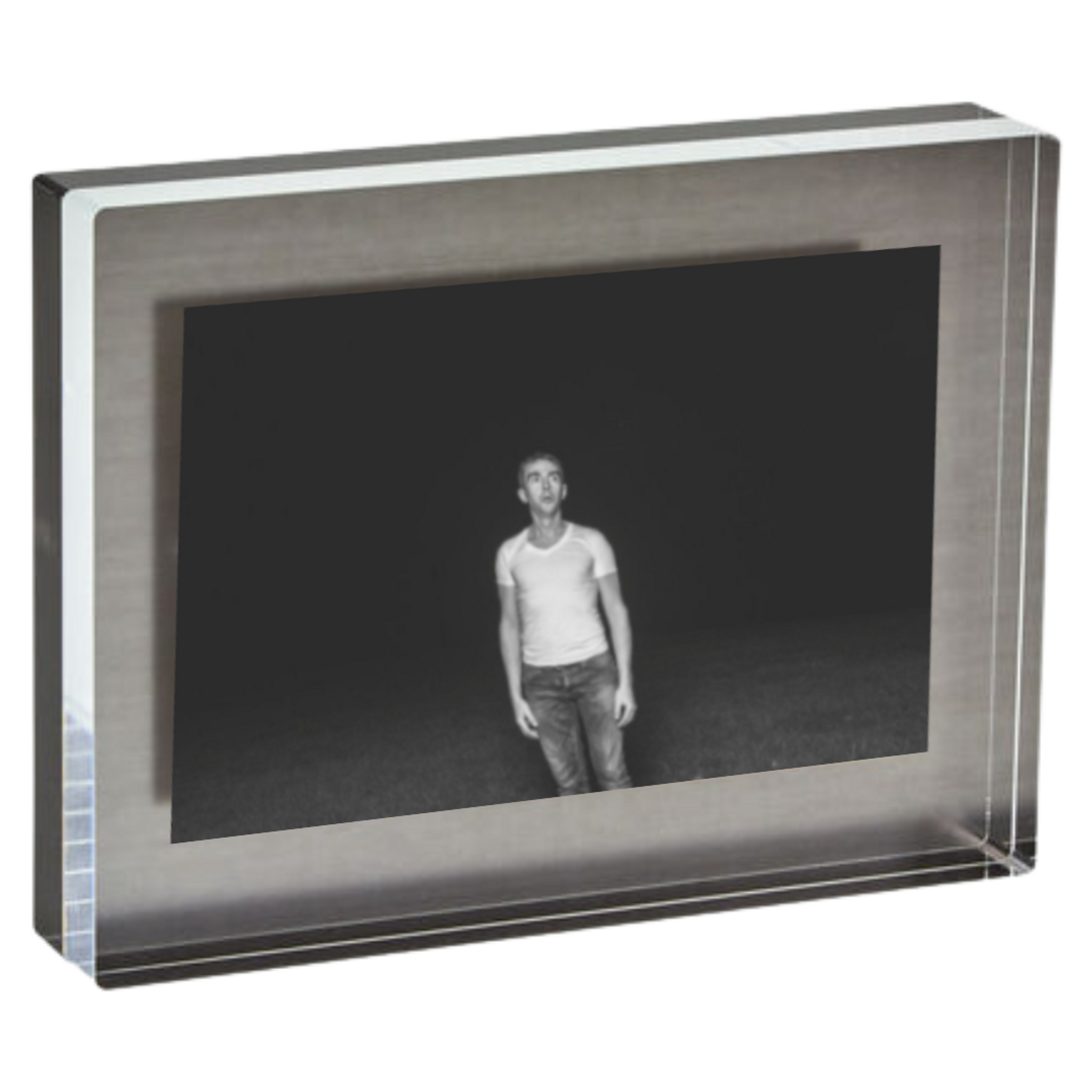 Silver Lucite Block Picture Frame, Options (HA133SL