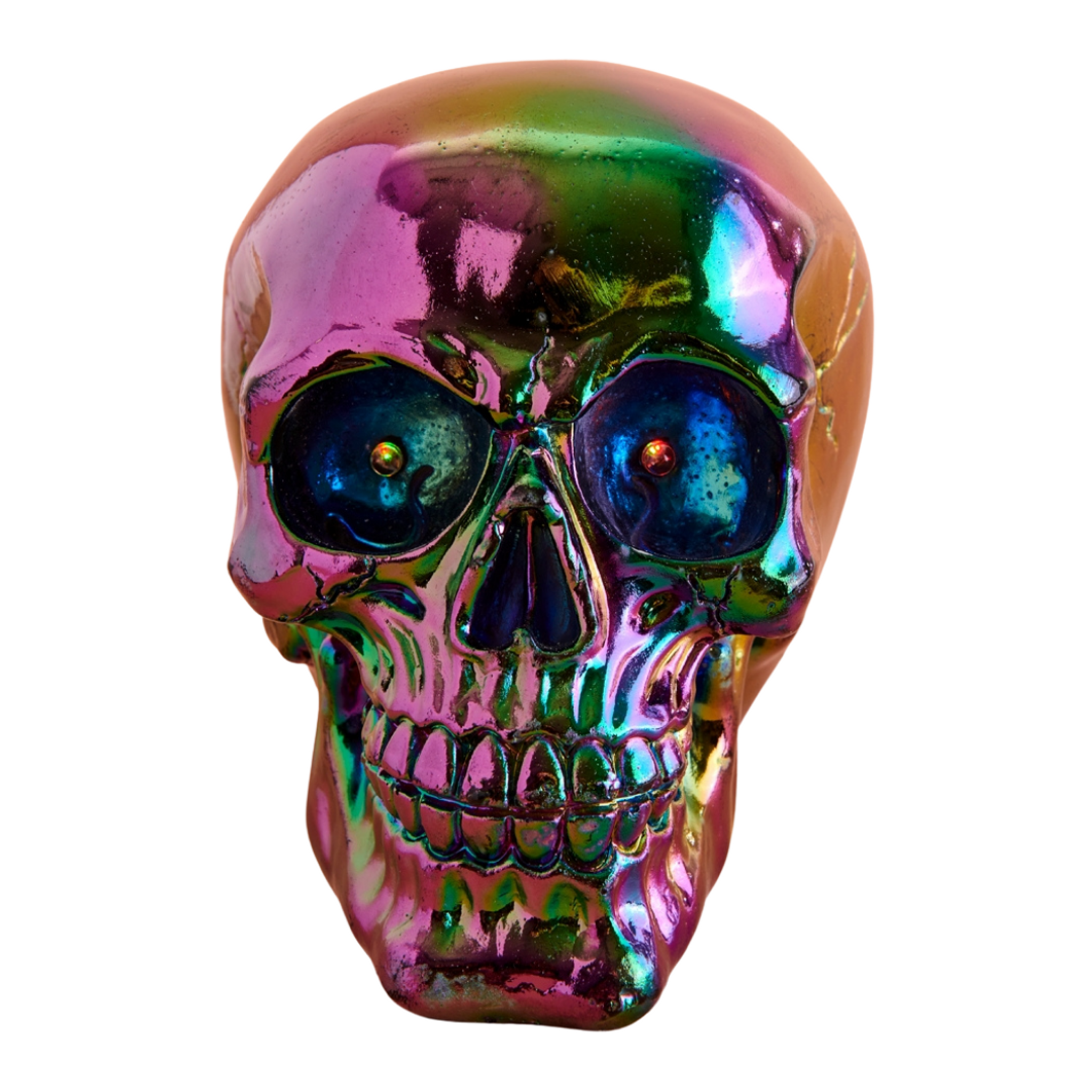 Iridescent Resin Skull with LED Light
