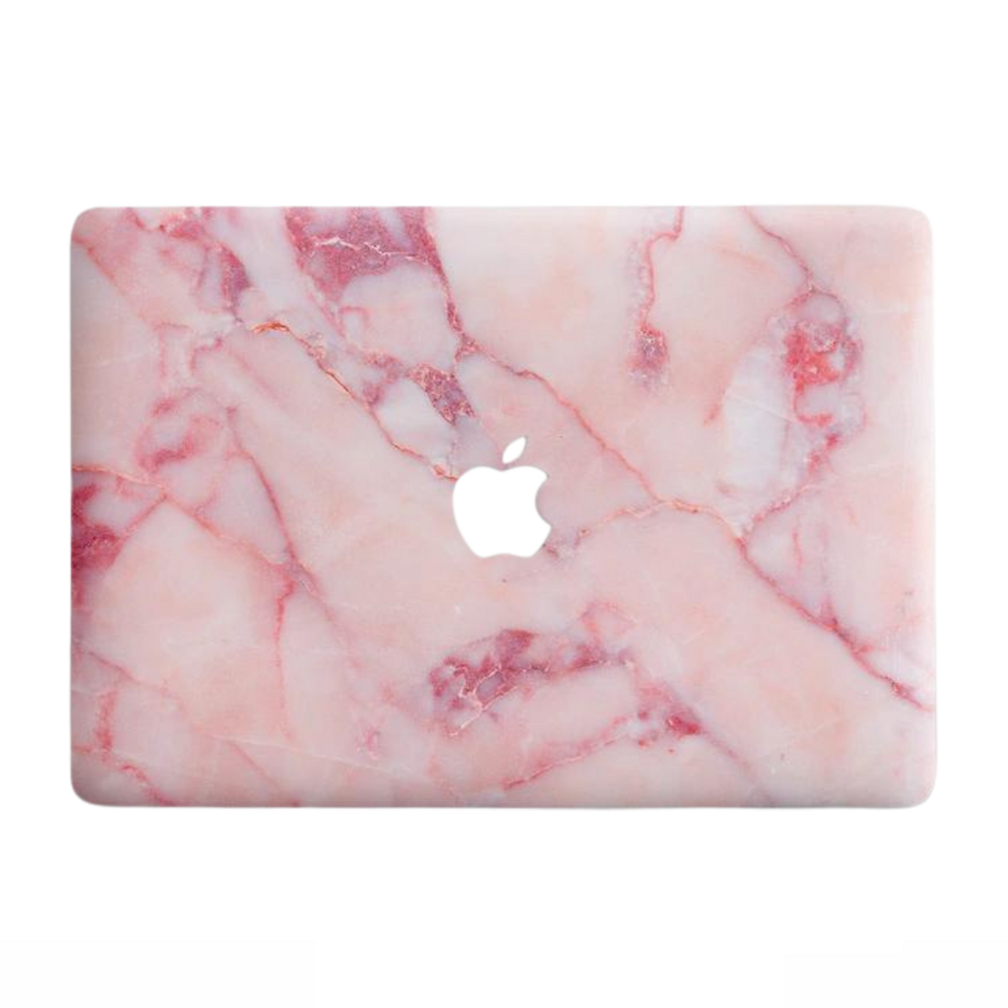 Pink Marble Print Acrylic MacBook Case with Clear Back